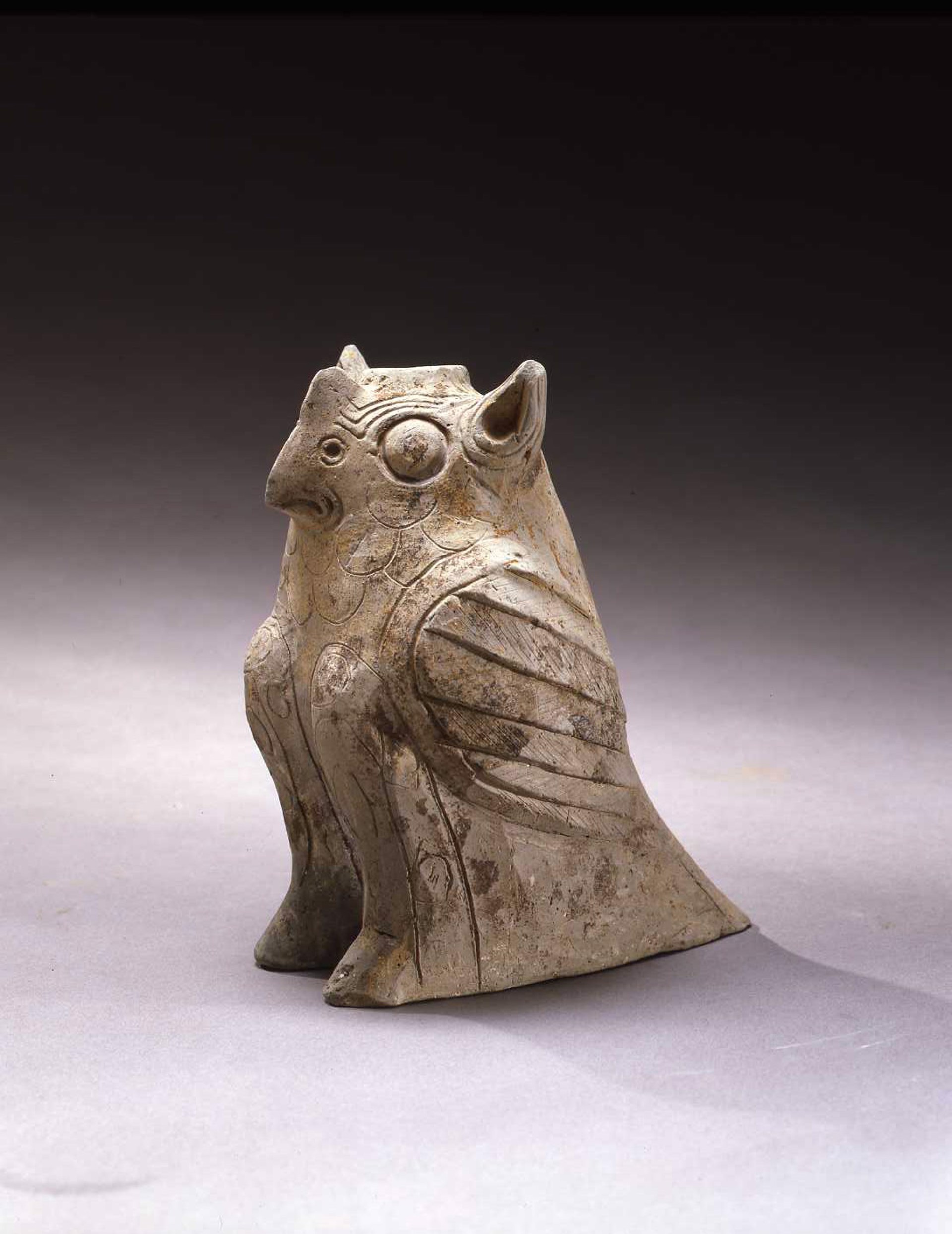 POTTERY FIGURE OF AN OWL