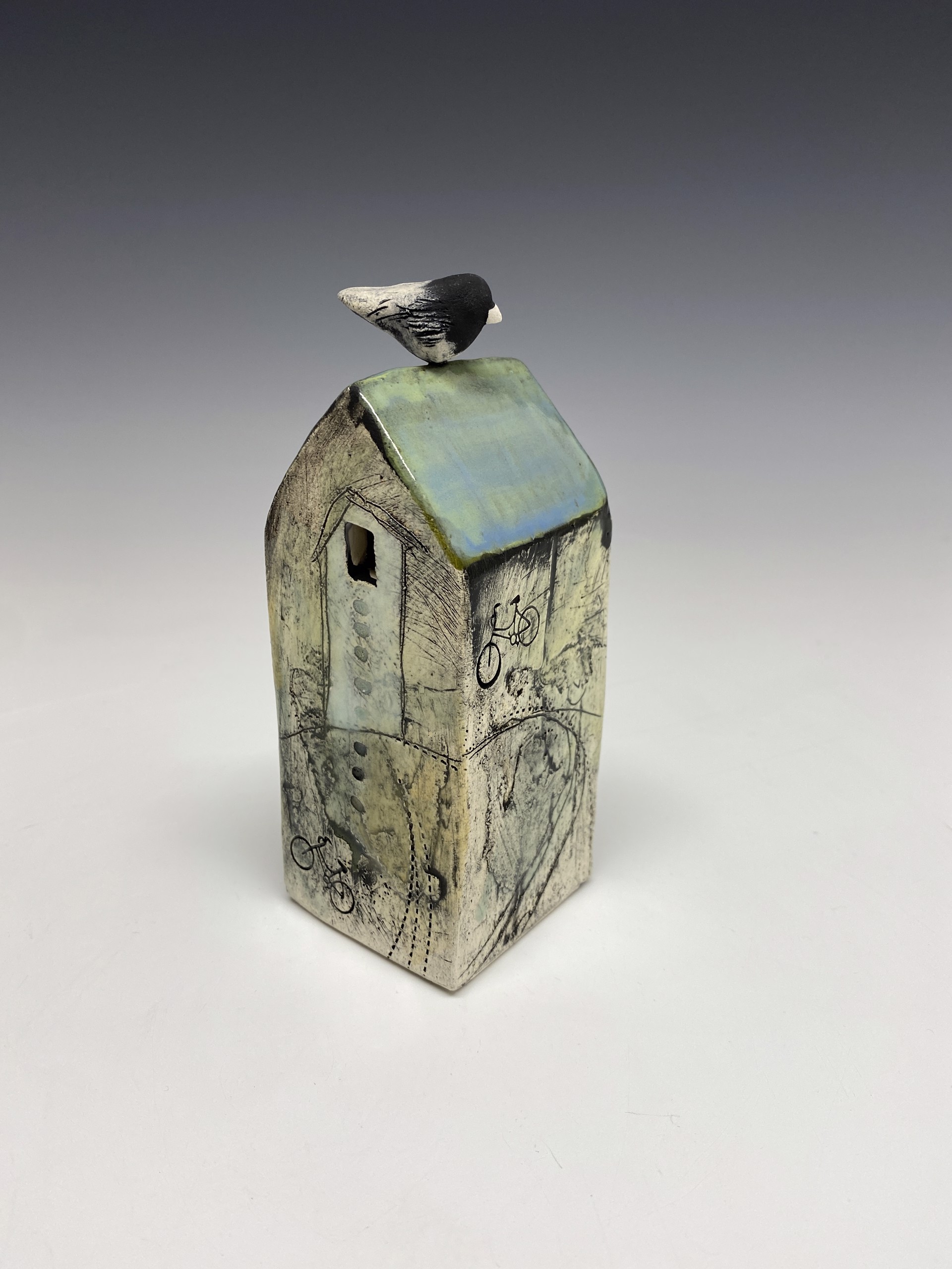 Tiny House with Bird #28 by Karen Abel