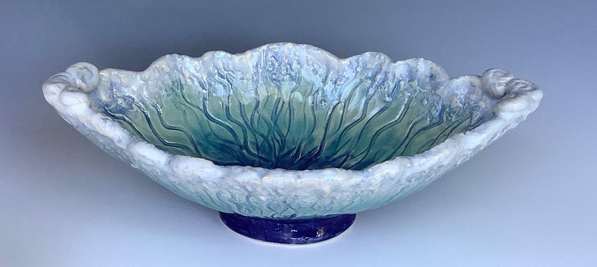 Footed Oval Bowl MB20-434 by Marty Biernbaum