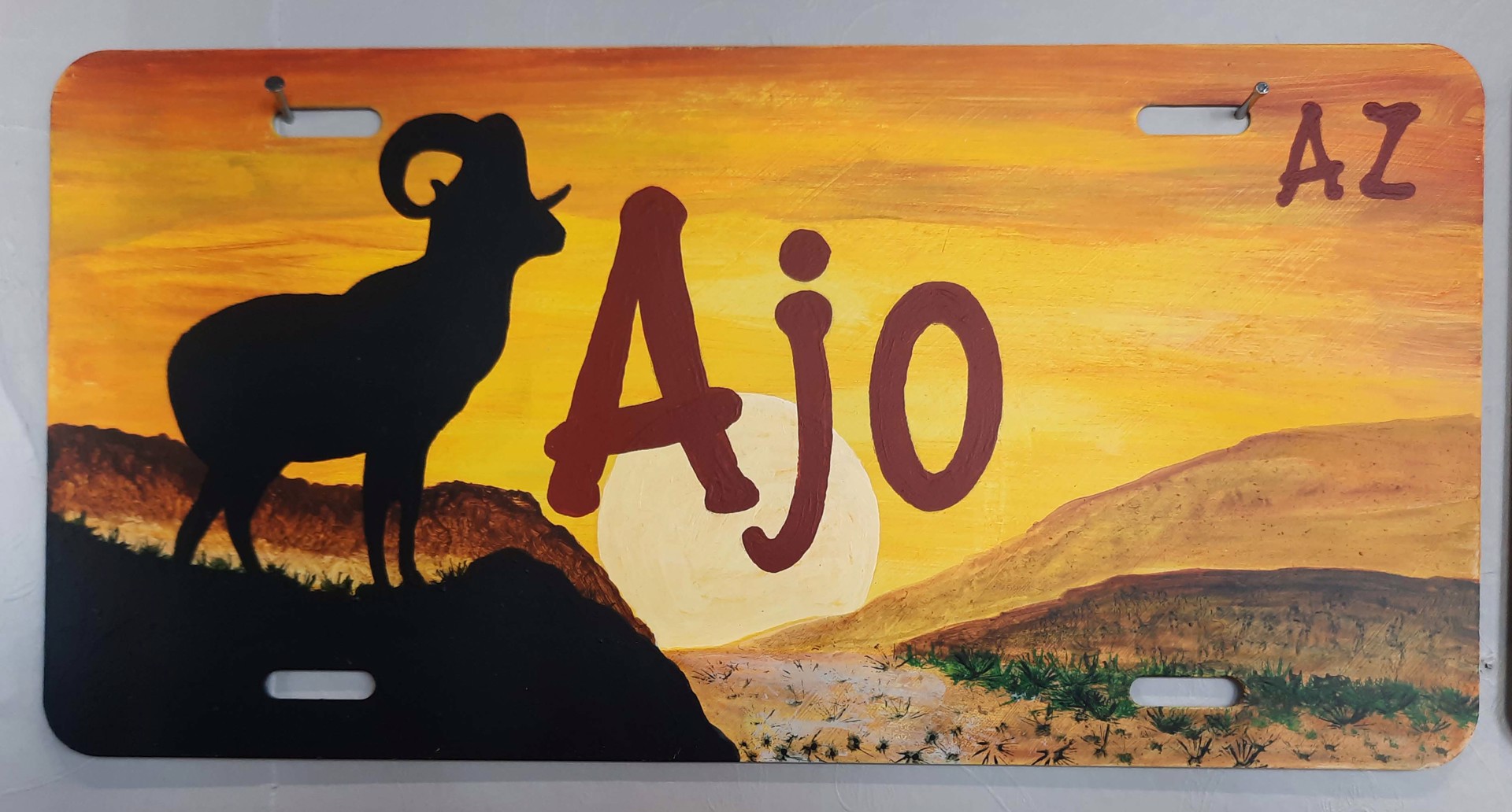 Desert Bighorn License Plate, 5003 by John Wulf