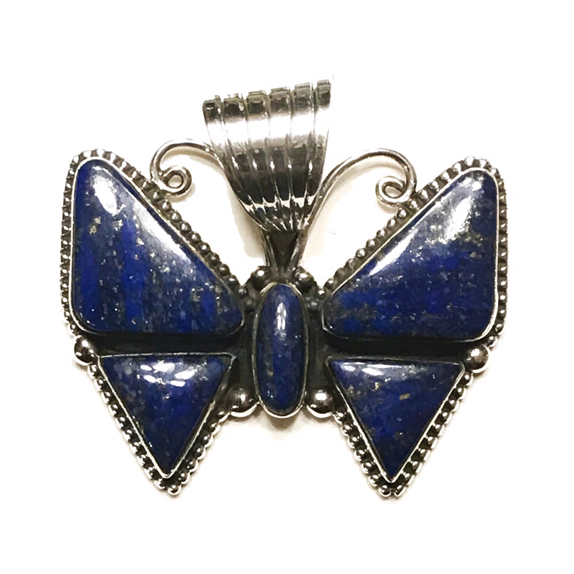 Pendant - Butterfly, Lapis and Sterling Silver by Dan Dodson