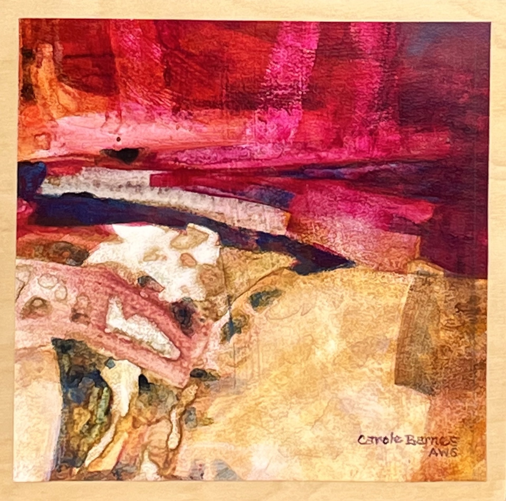 Red Landscape #20 by Carole Barnes