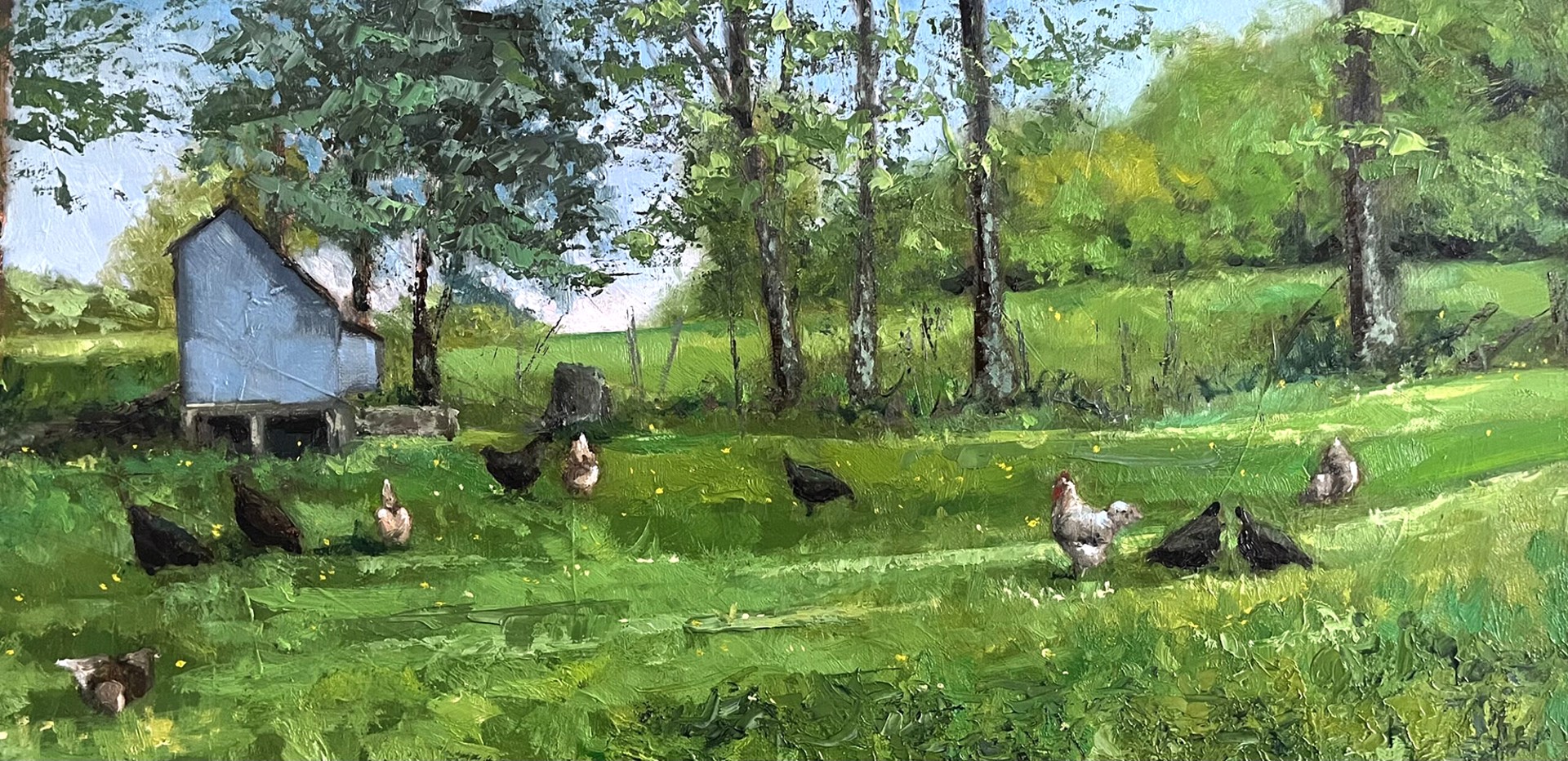 Lori Farist "Karen's Chickens" by Oil Painters of America
