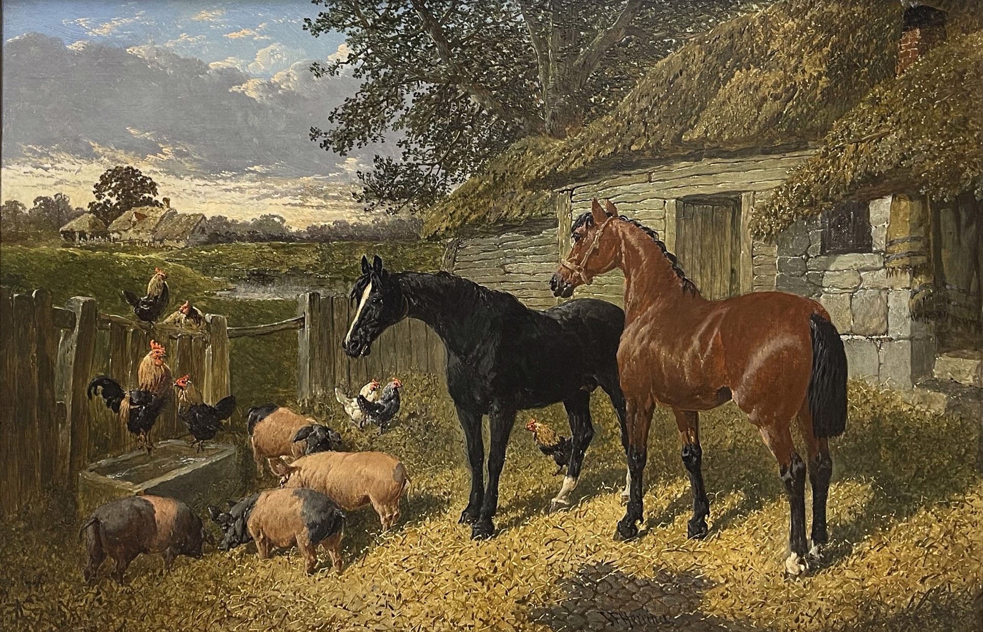Rooster Pigs and Horses by John Frederick Herring, Jr.