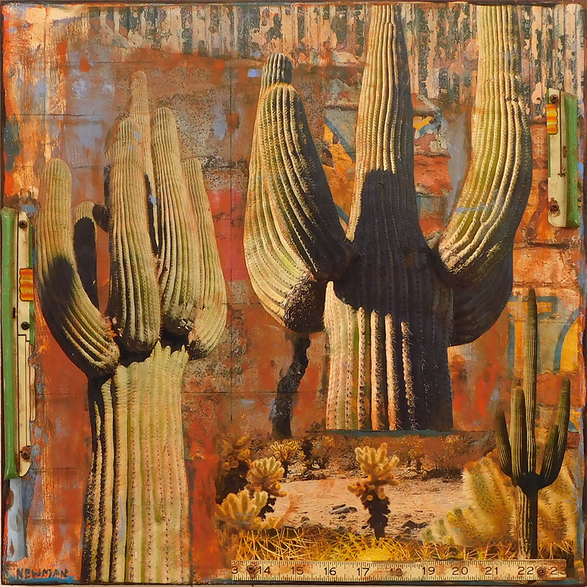 Three Saguaros by Dave Newman