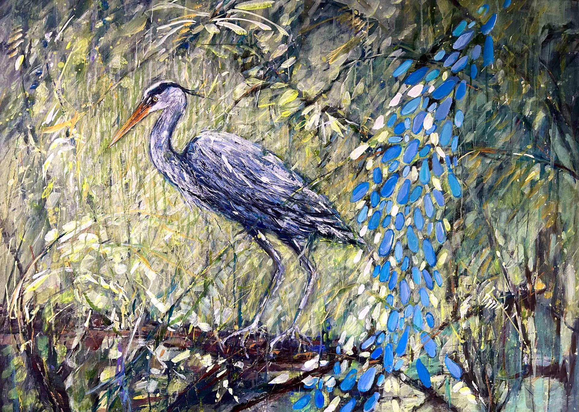Blue Heron by Marleen De Waele - De Bock
