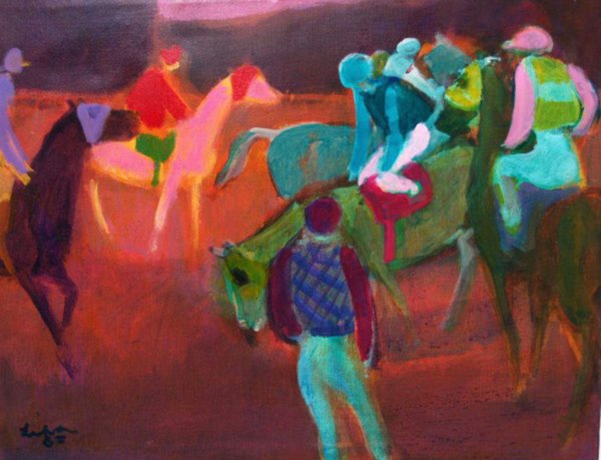 Jockeys and Horses by Gustav Likan