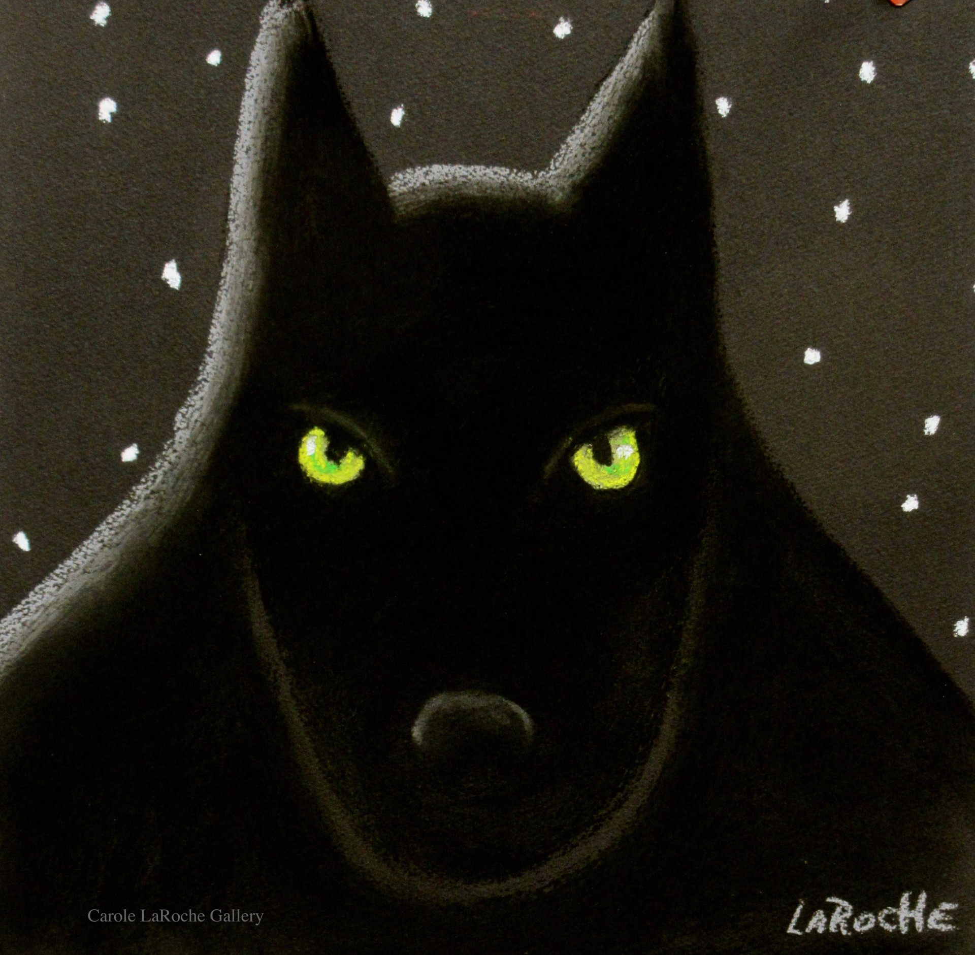 GREEN-EYED MIDNIGHT WOLF by Carole LaRoche