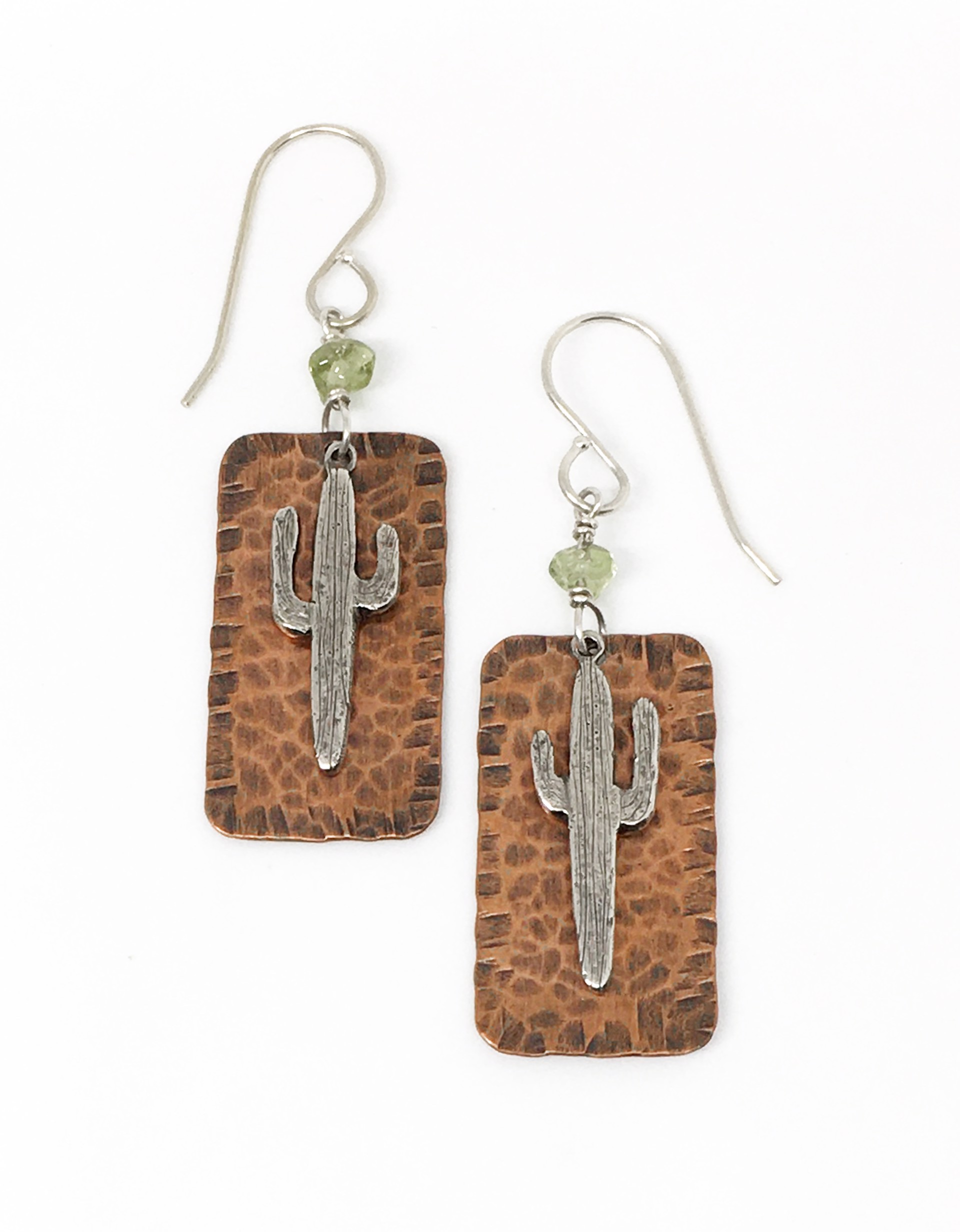 "Sonora"  Handmade Silver/Copper - Cactus Earrings by Grace Ashford