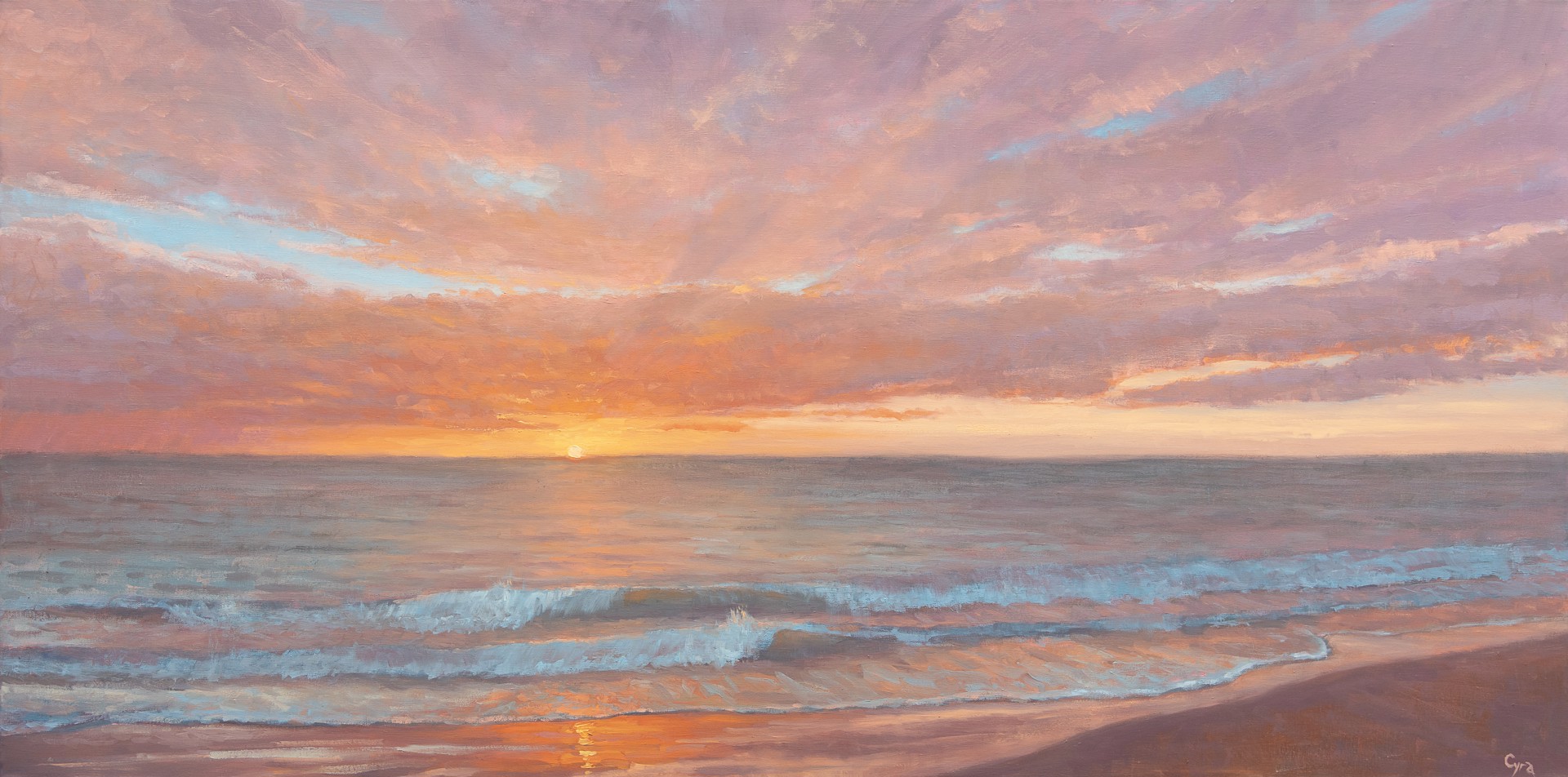 Serenity Sunrise by Michael Cyra - Paintings