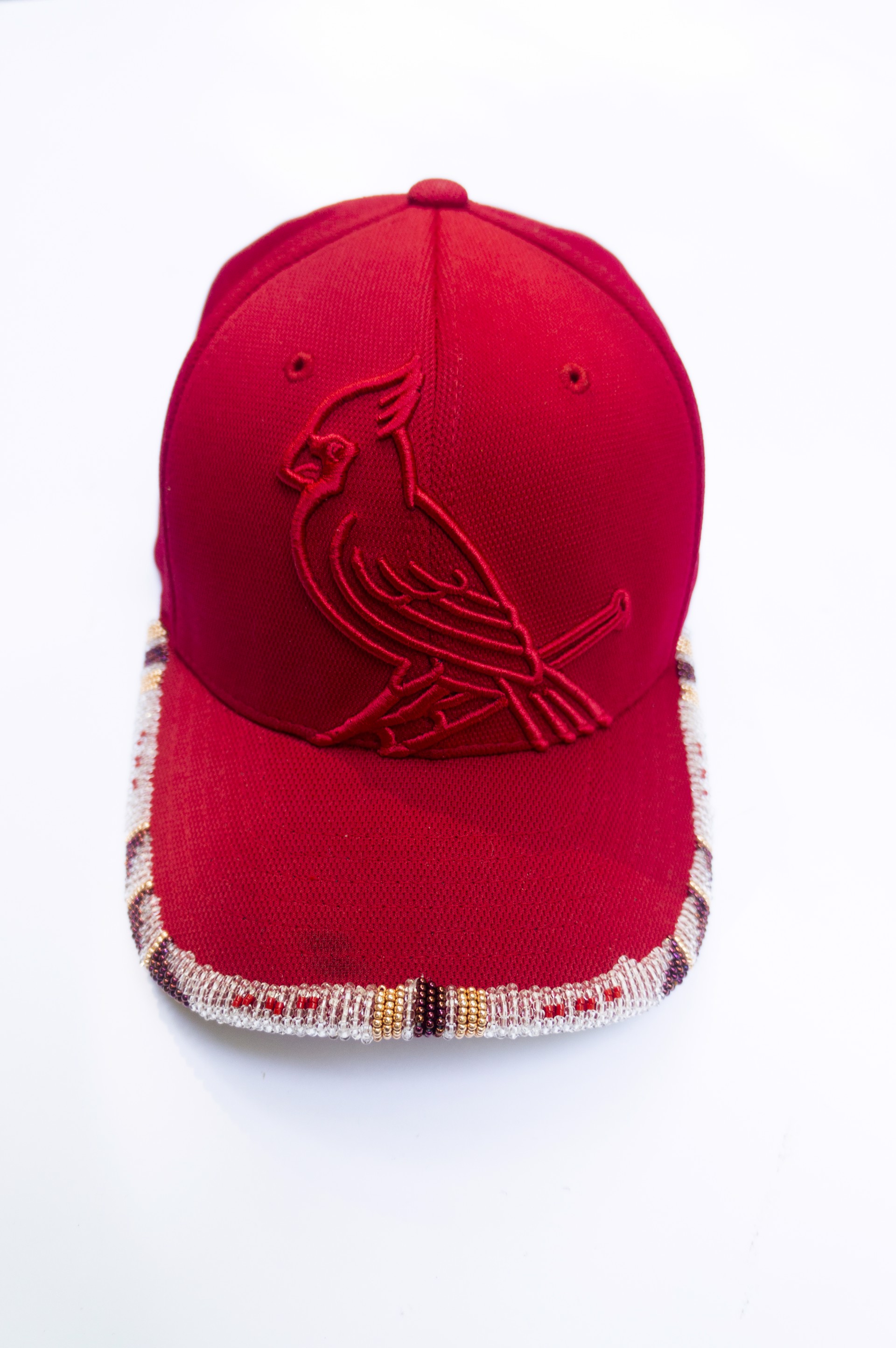 Cardinals Beaded Cap by Hattie Lee Mendoza