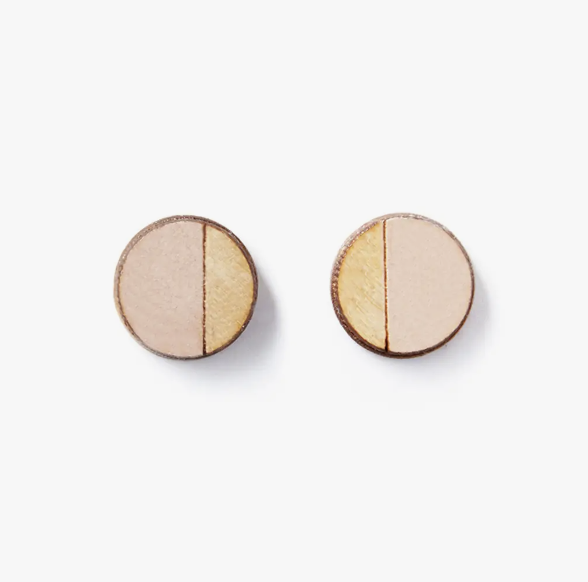 Round Studs - Pink by Treeline and Tide
