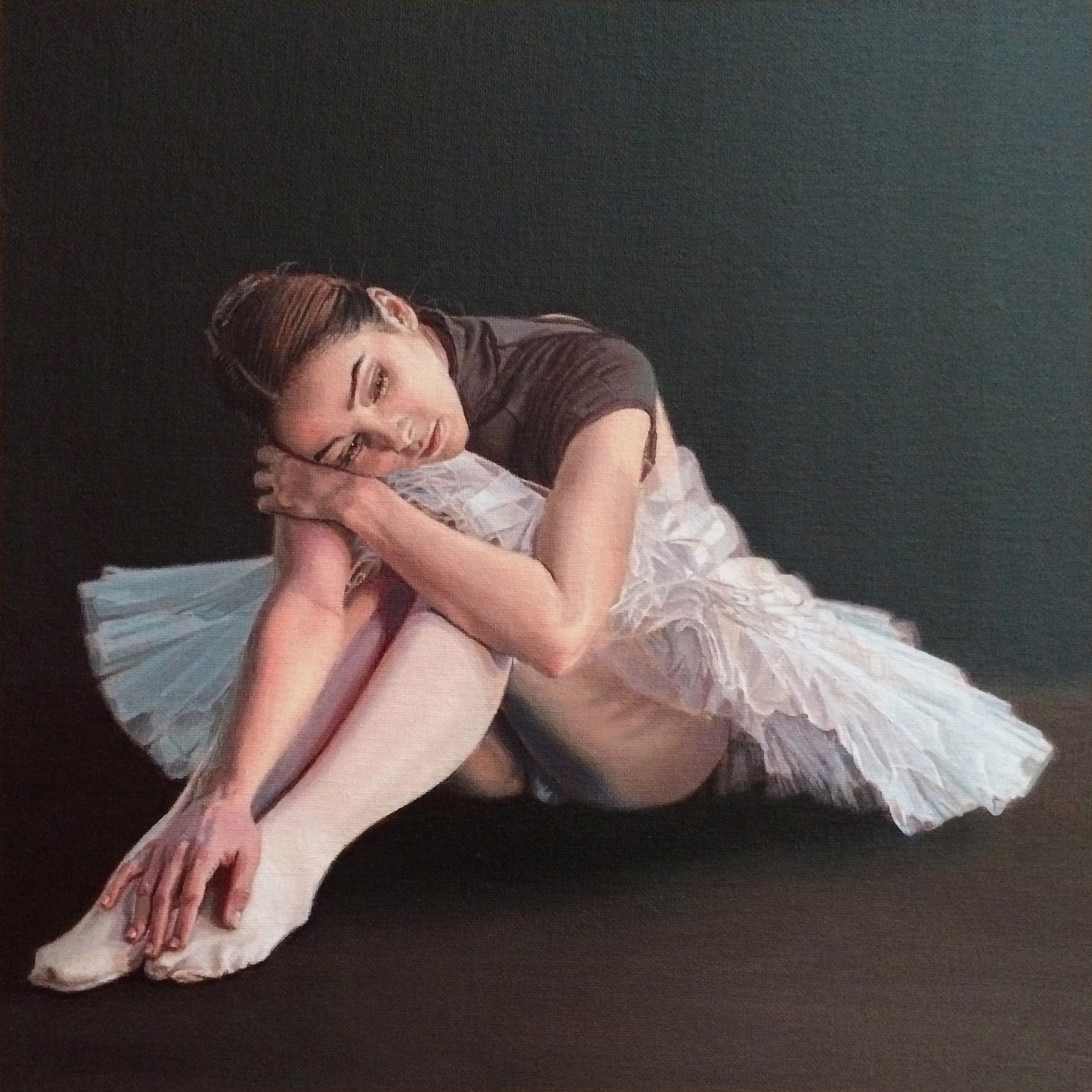 Ballerina in White Tutu by Vlasta Smola