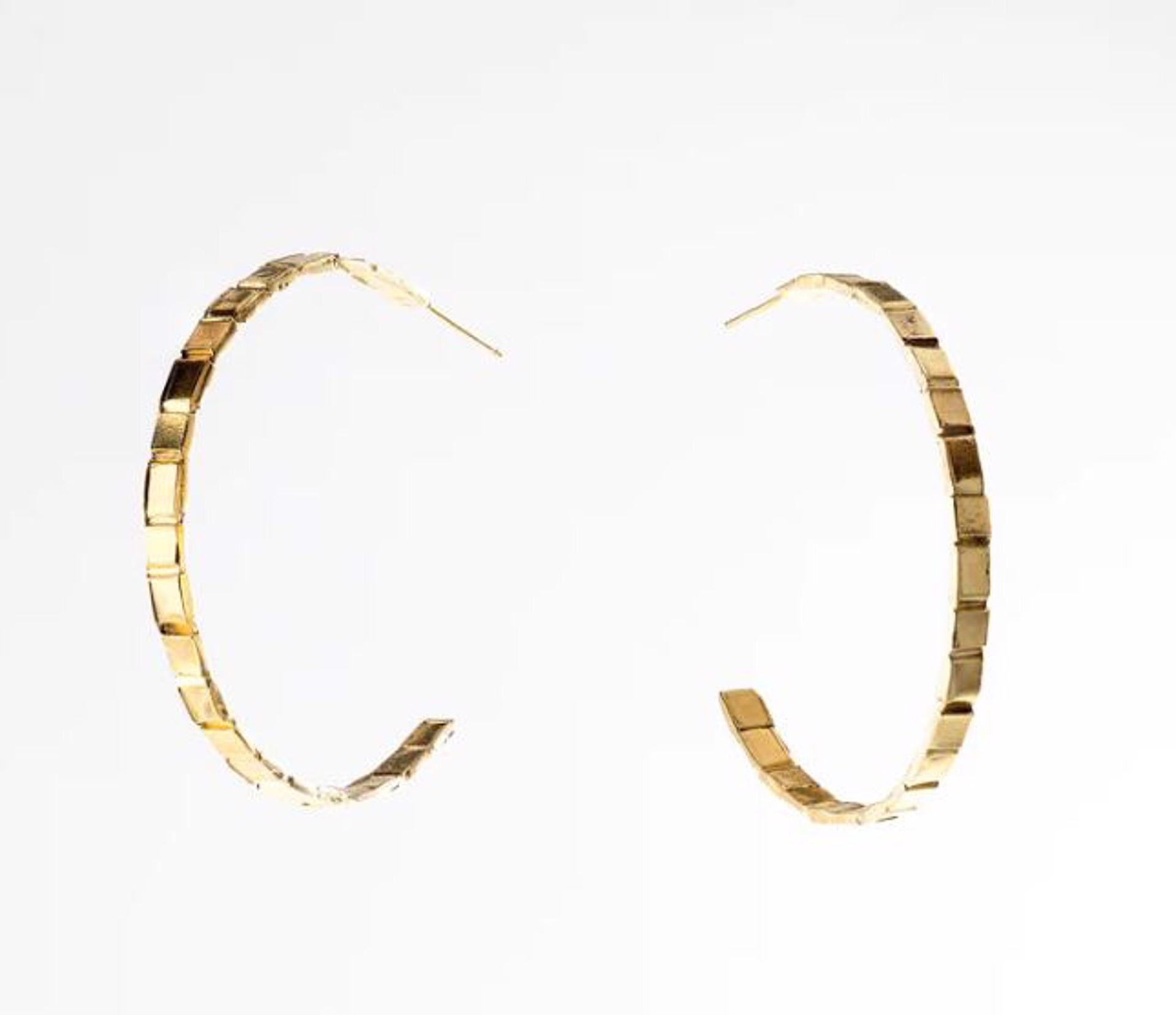 Large Single Woven Hoop Earrings - Gold Plated by Sydnie Wainland
