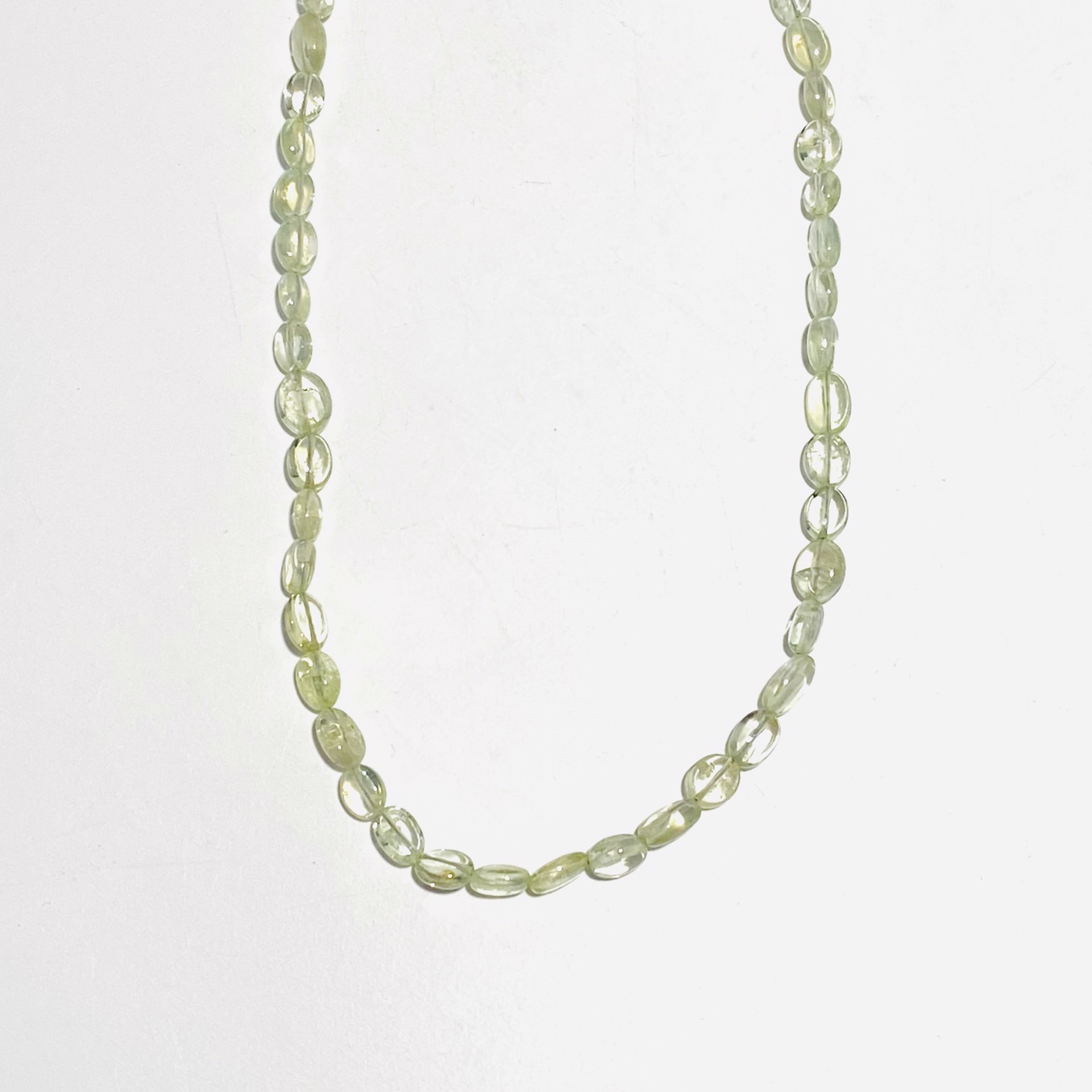 Oval Green Fluorite Bead Strand Necklace NT23-44 by Nance Trueworthy