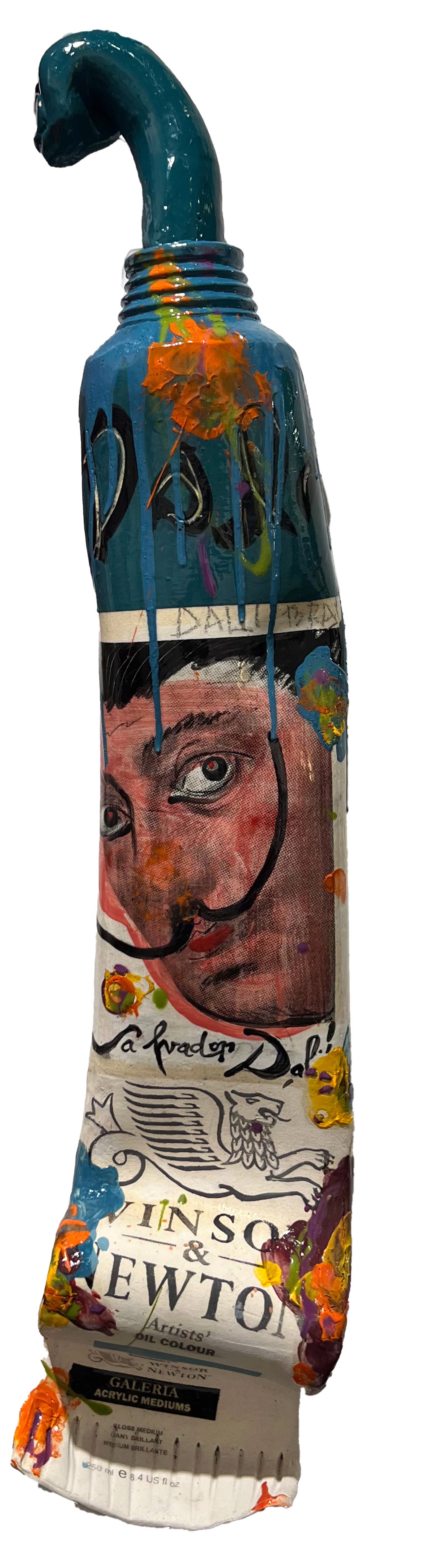 Teal Dali Paint Tube with Squirt by Ray Gross