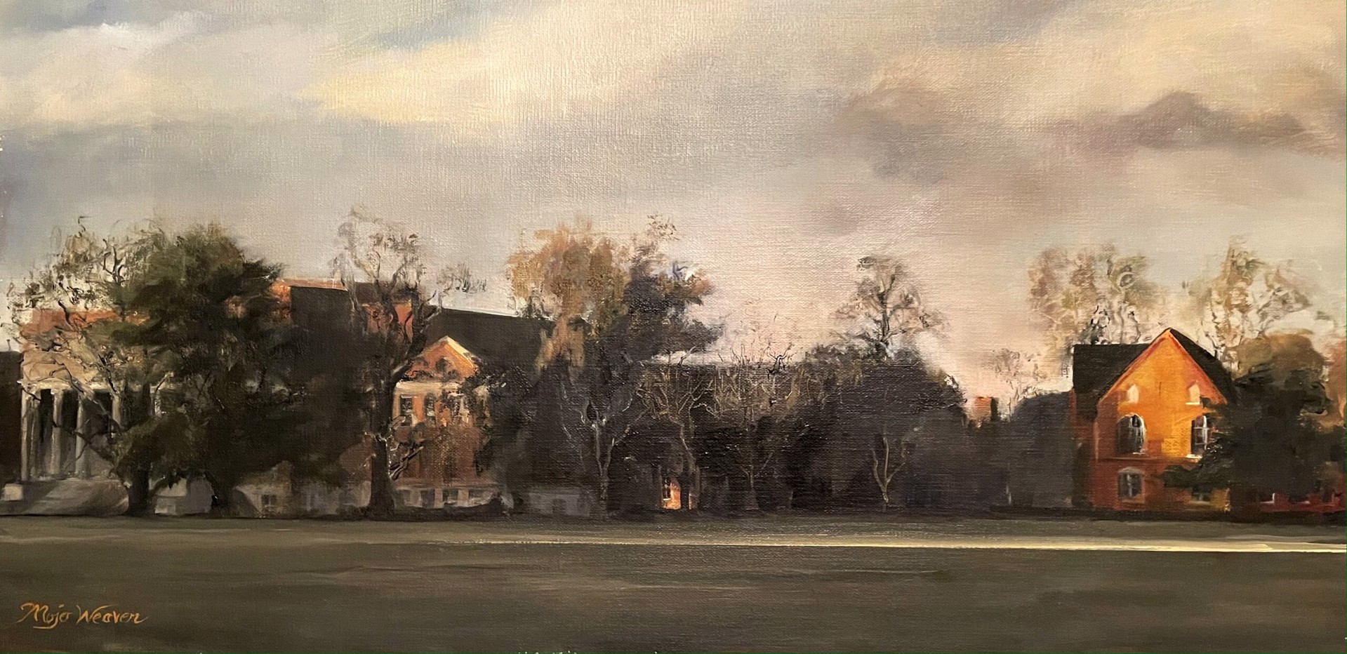 Mary Jean Weaver "Sunset on the Quad" by Oil Painters of America