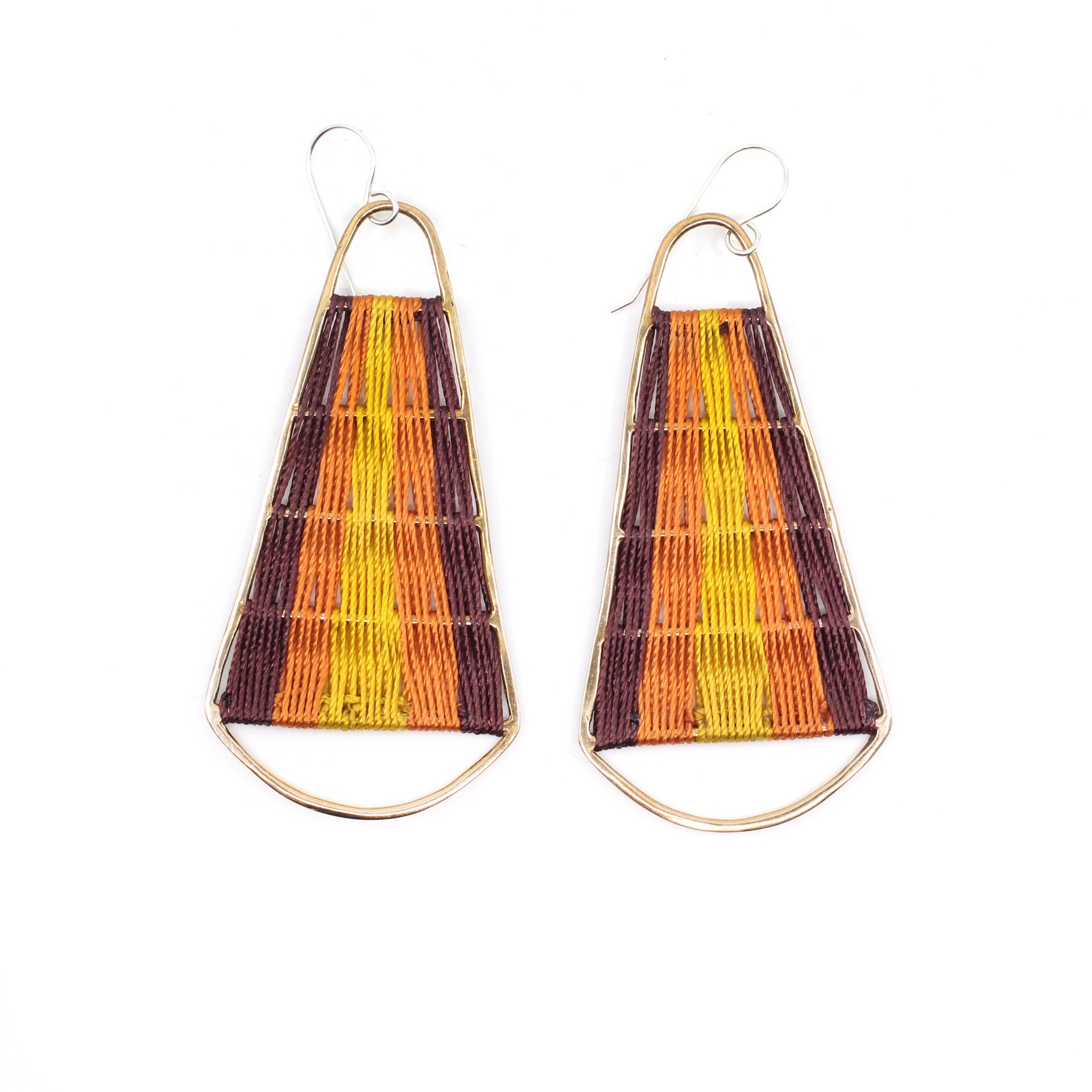 Horizon Earrings (Red, Orange & Yellow) by Flag Mountain Jewelry