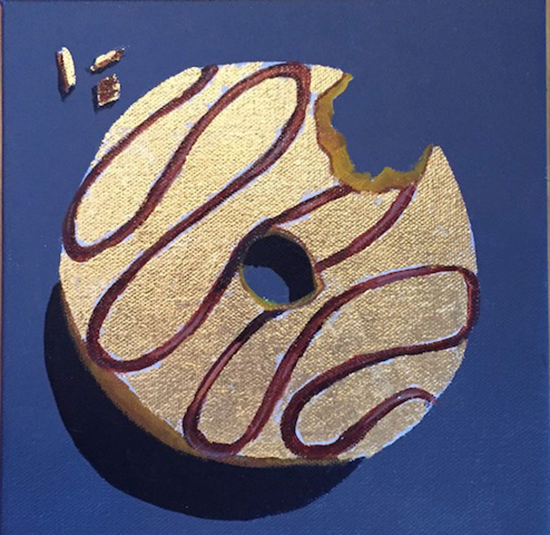 Gold Leaf with Chocolate Swirl by Terry Romero Paul