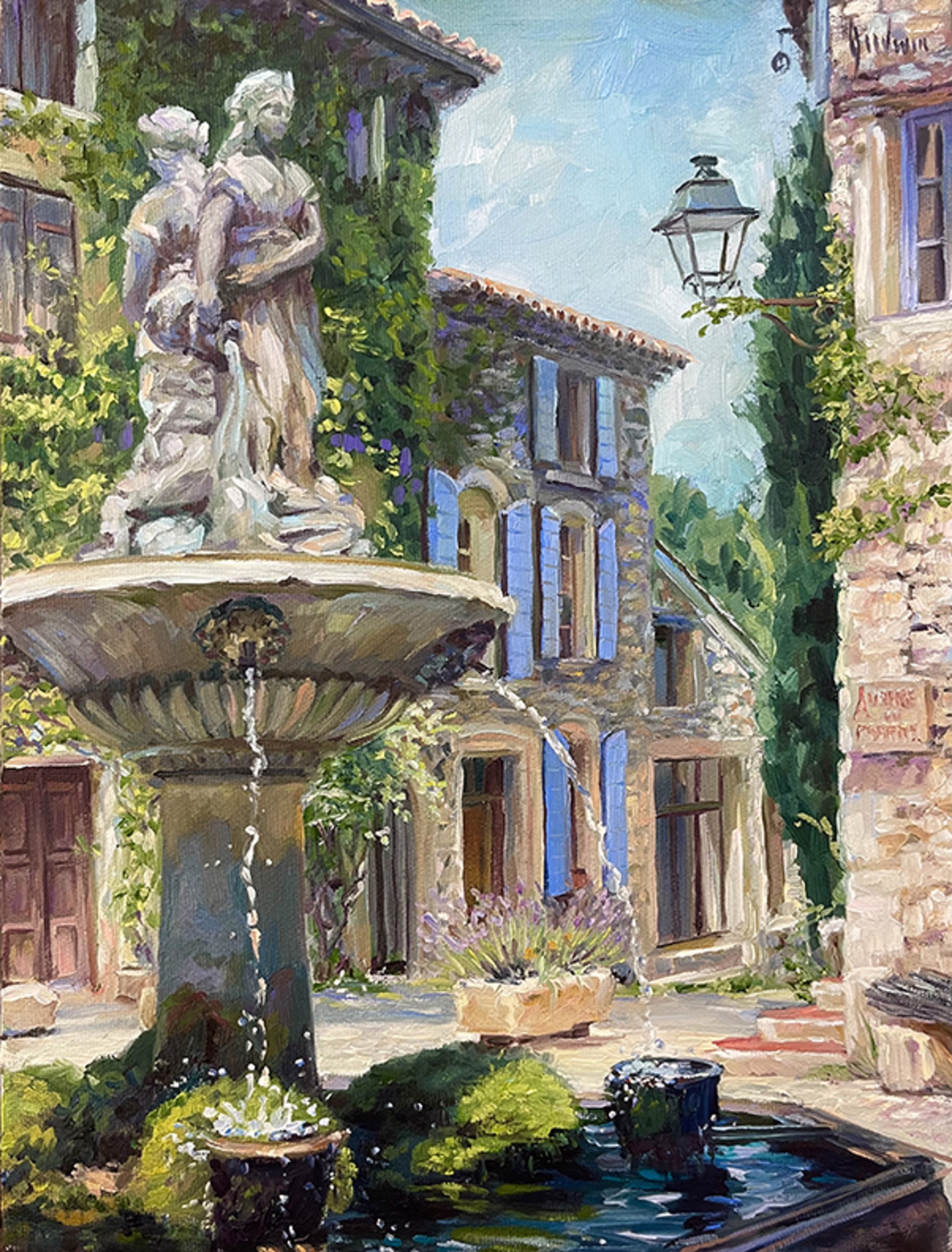 The Fountain of Saignon, France by Lindsay Goodwin