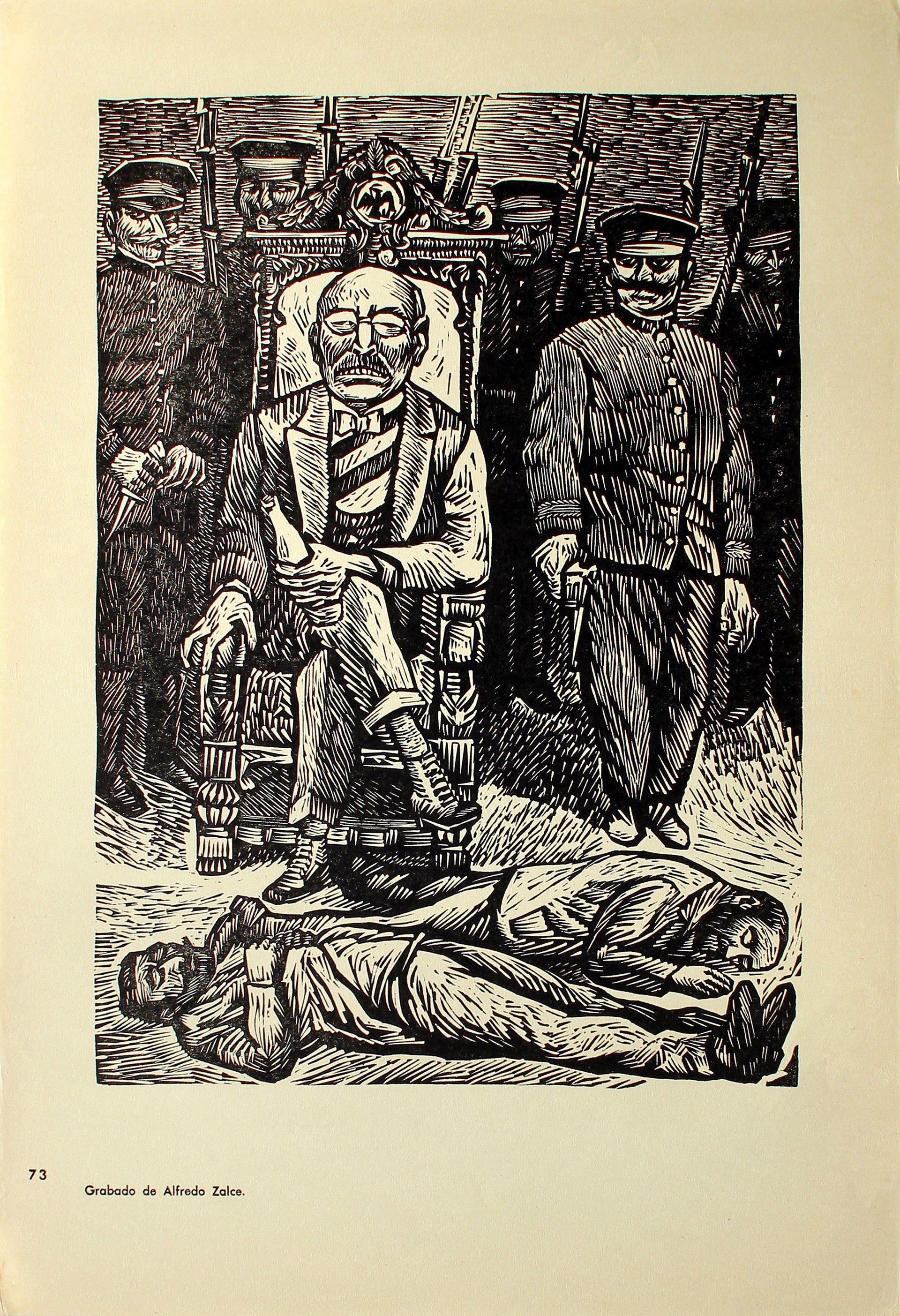 El Criminal Victoriano Huerta se Adueña del Poder. 19 de Febrero de 1913. by Alfredo Zalce