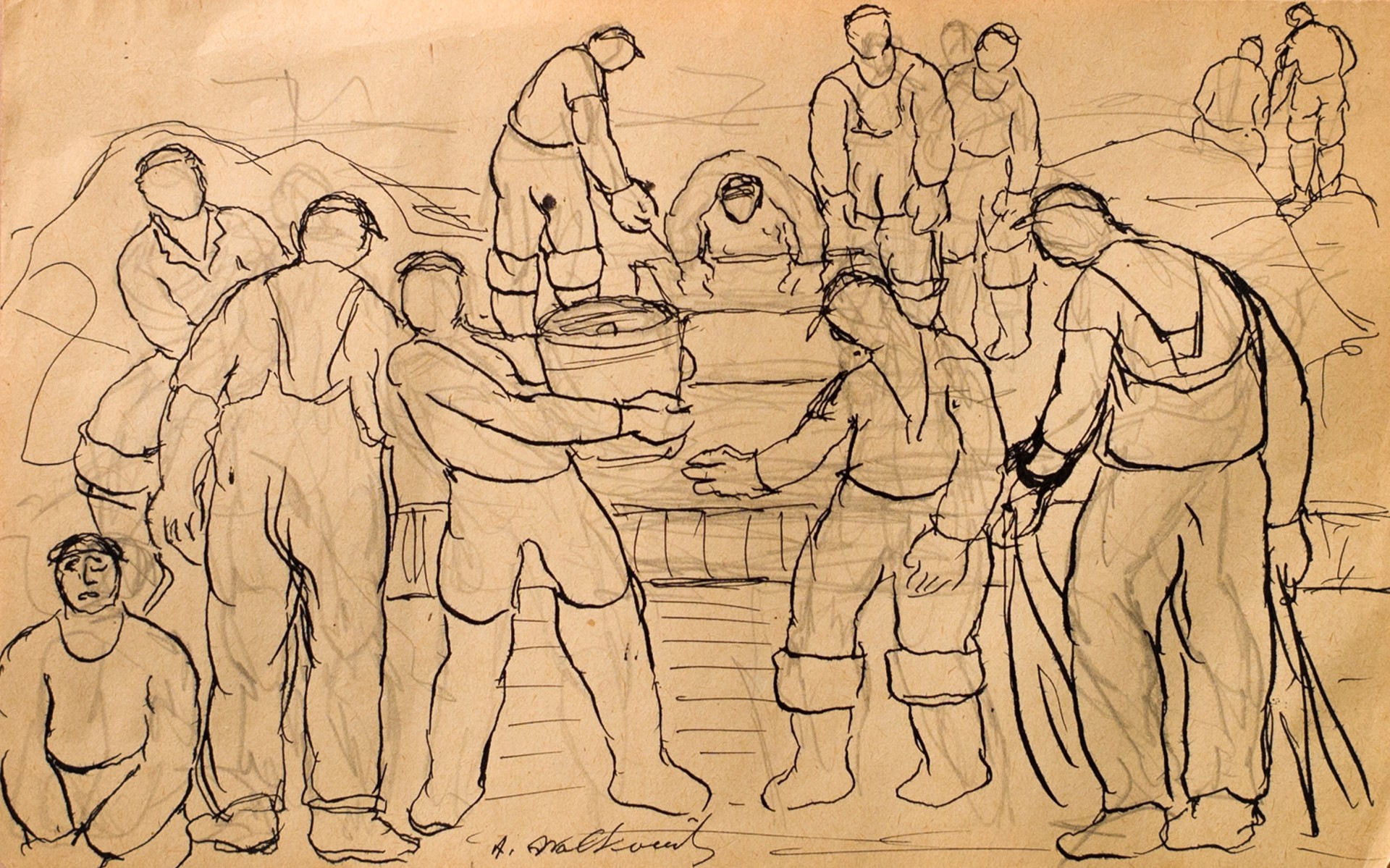 Fishermen and Clammers by Abraham Walkowitz