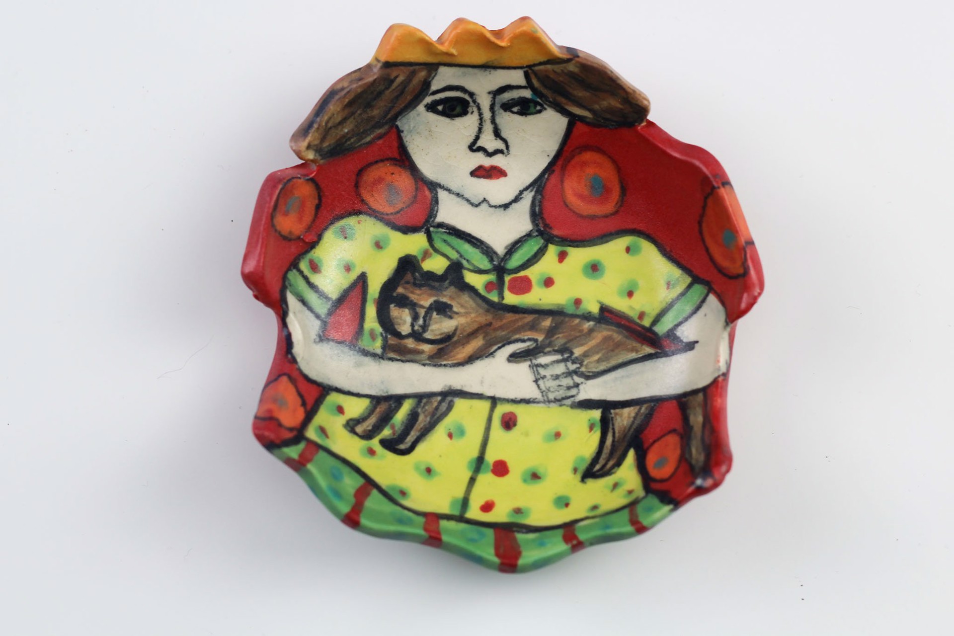 Girl with Cat Spoon Rest by Wendy Olson