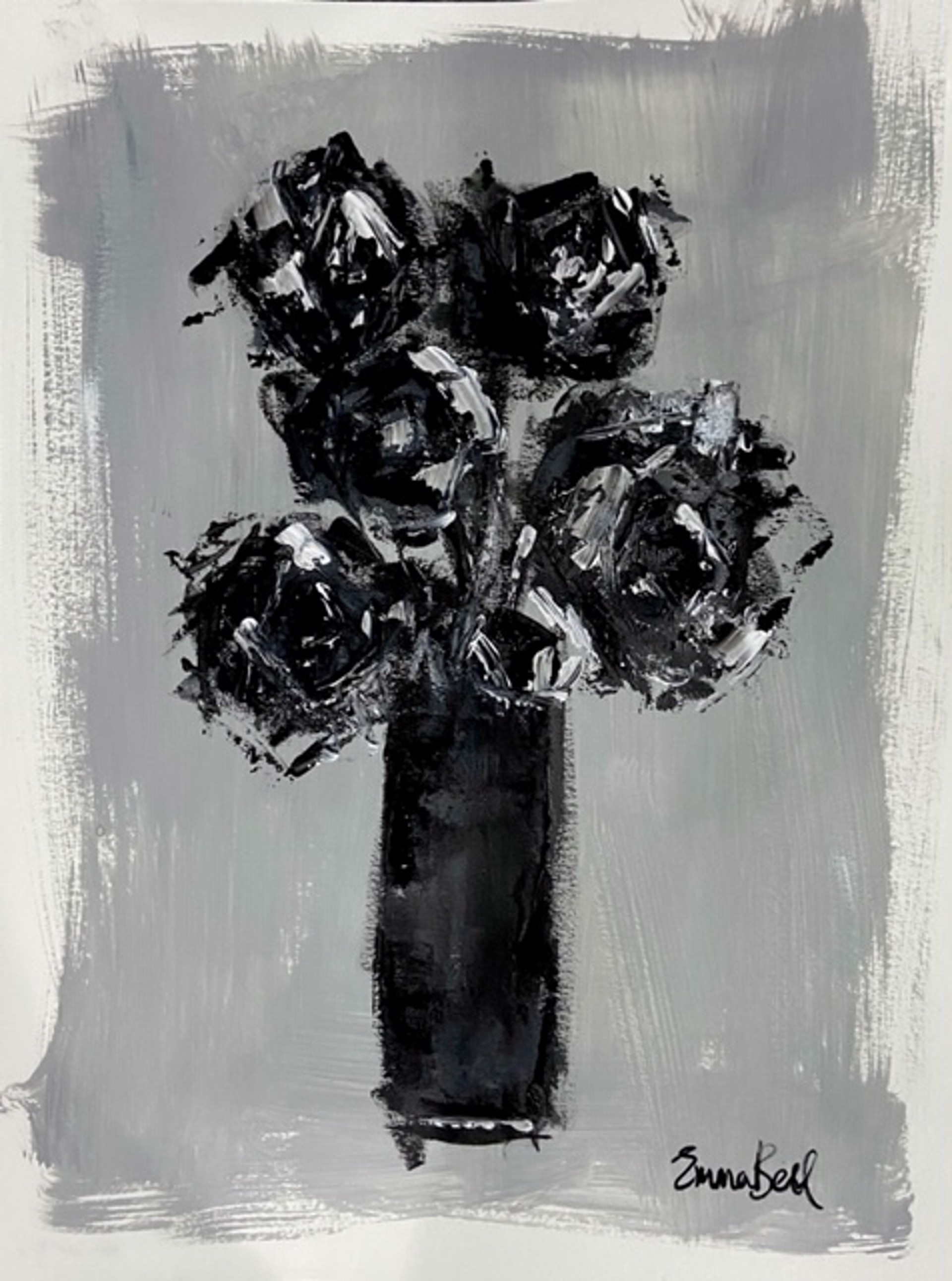 Roses in a Tall Vase by Emma Bell