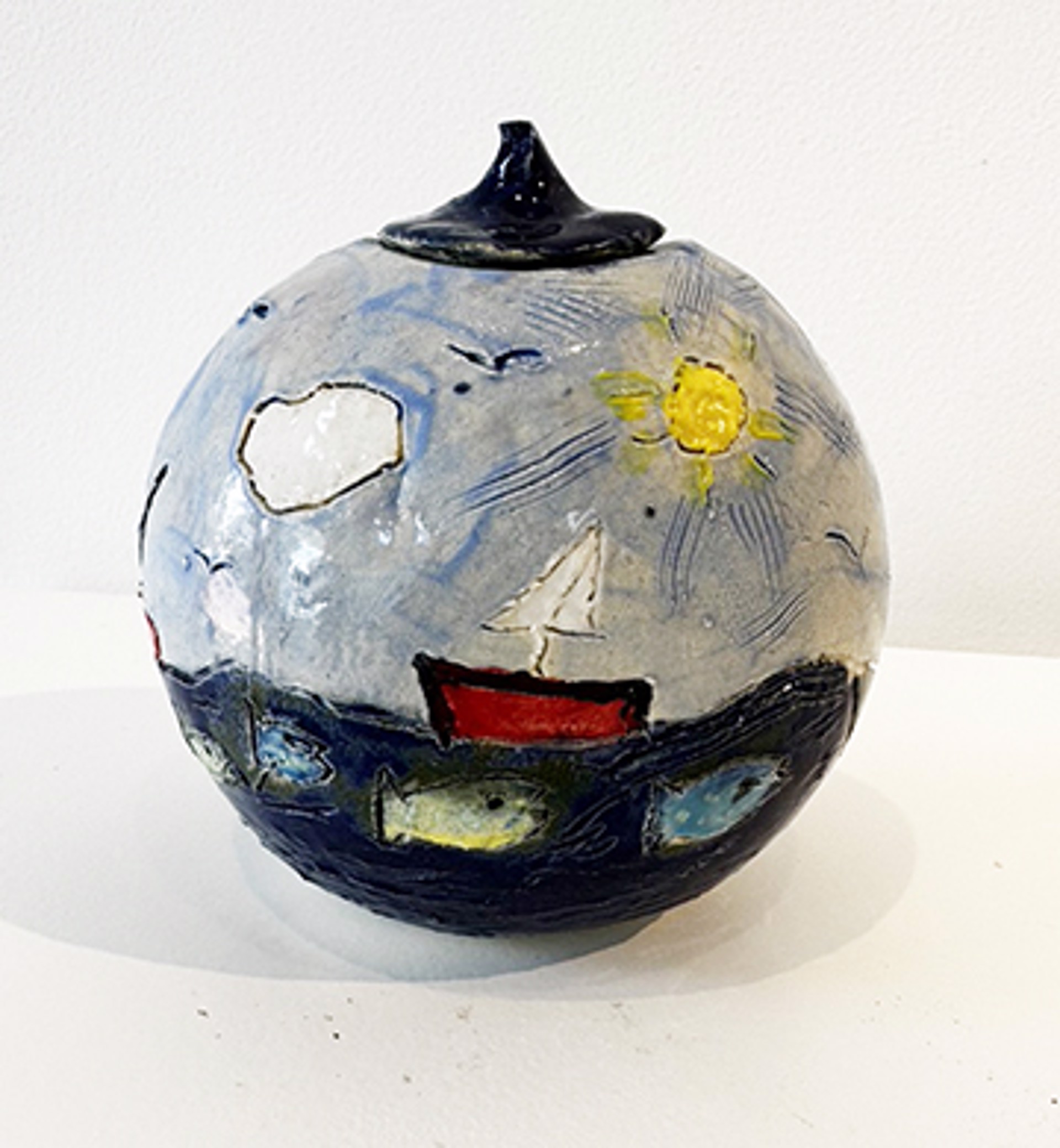 Village Series #4 Vessel Small by Marian Roth