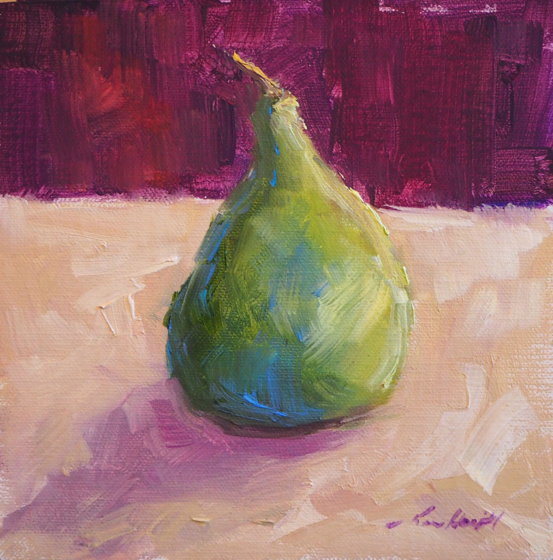 "Lone Pear" original oil painting by Karen Hewitt Hagan