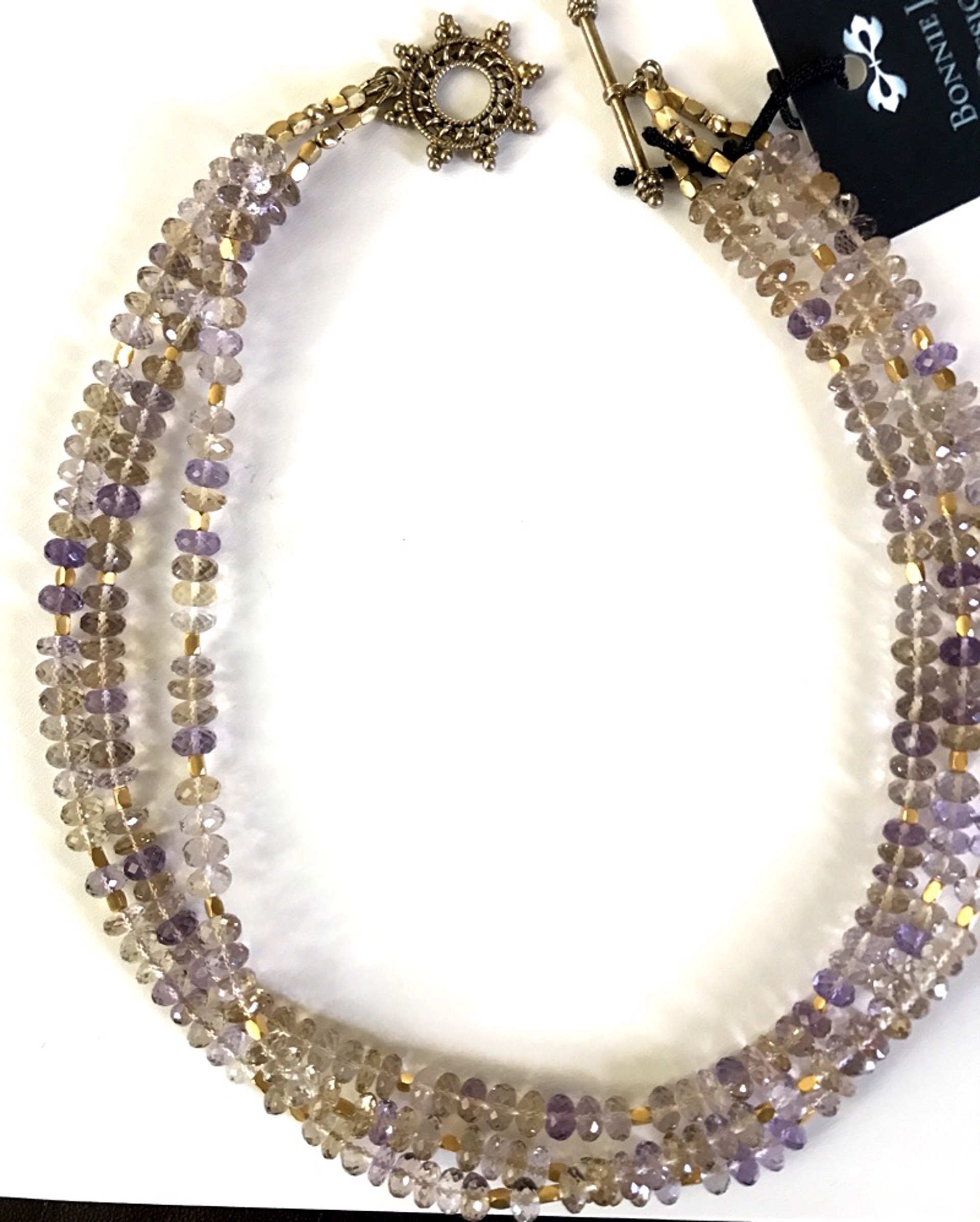 Necklace - 3 Strand With Ametrine & Gold Vermeil  #8009 by Bonnie Jaus