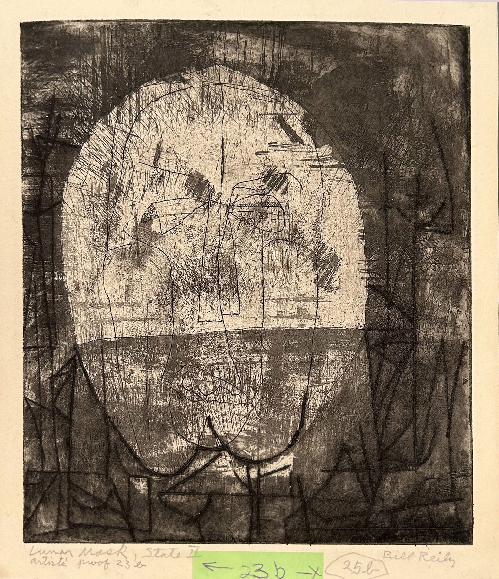 23b. Lunar Mask, State II (Artist's proof) by Bill Reily Prints