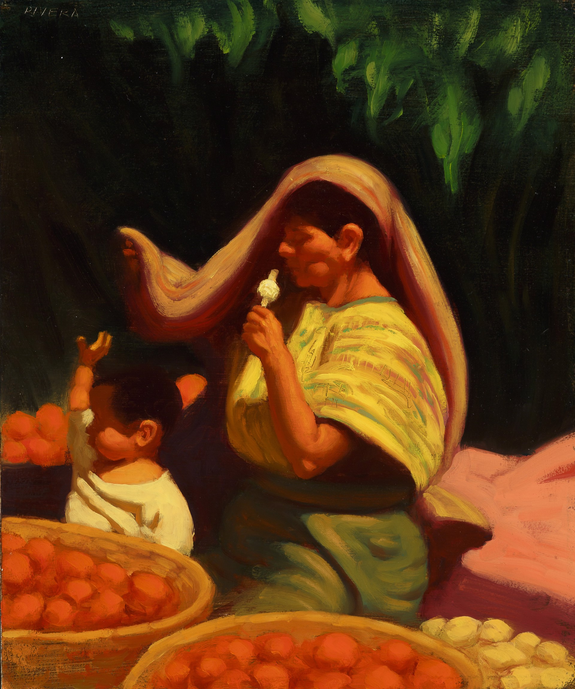Untitled (Woman & Child in Market) by Elias Rivera