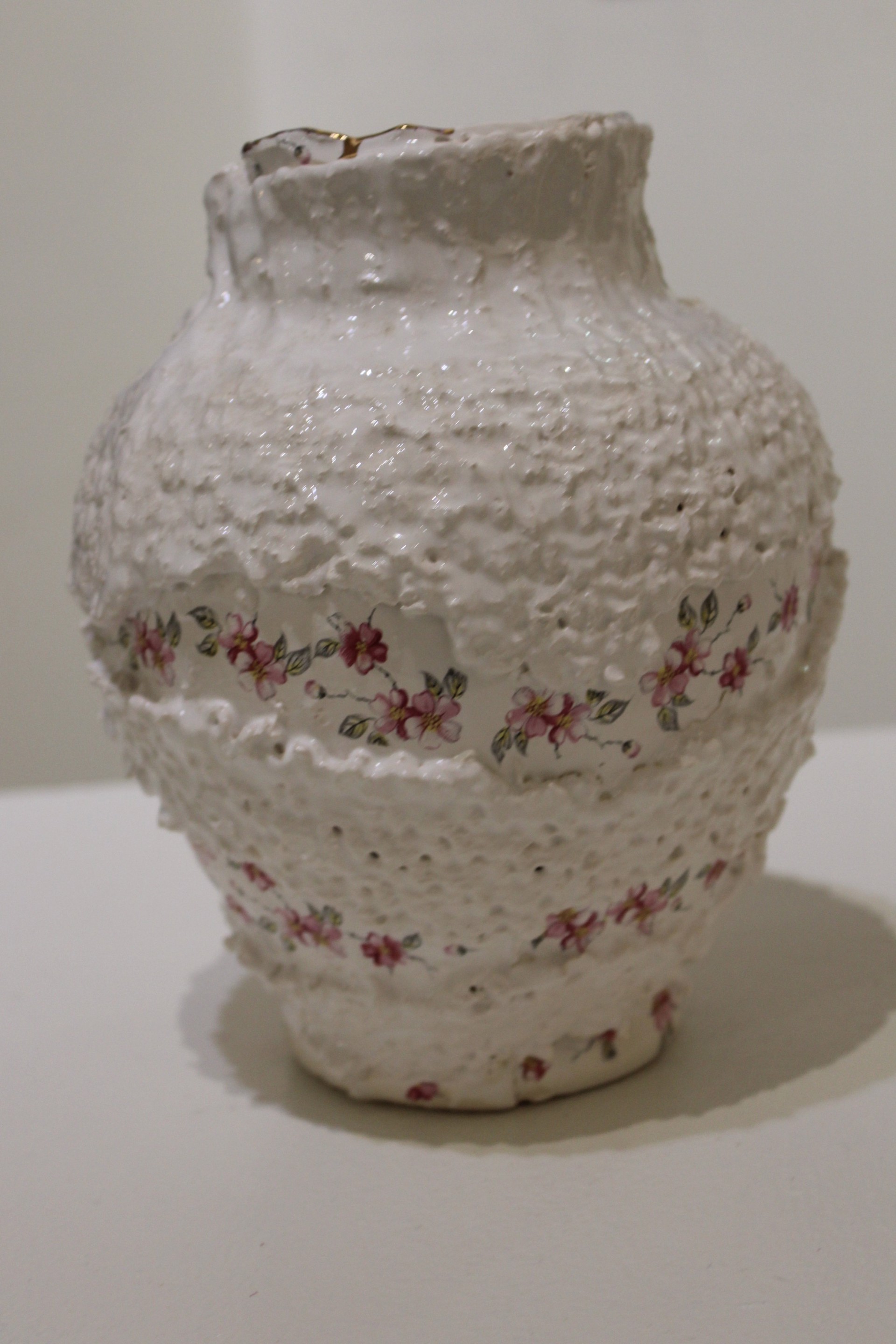 Pink Flower Sweater Vase by Therese Knowles