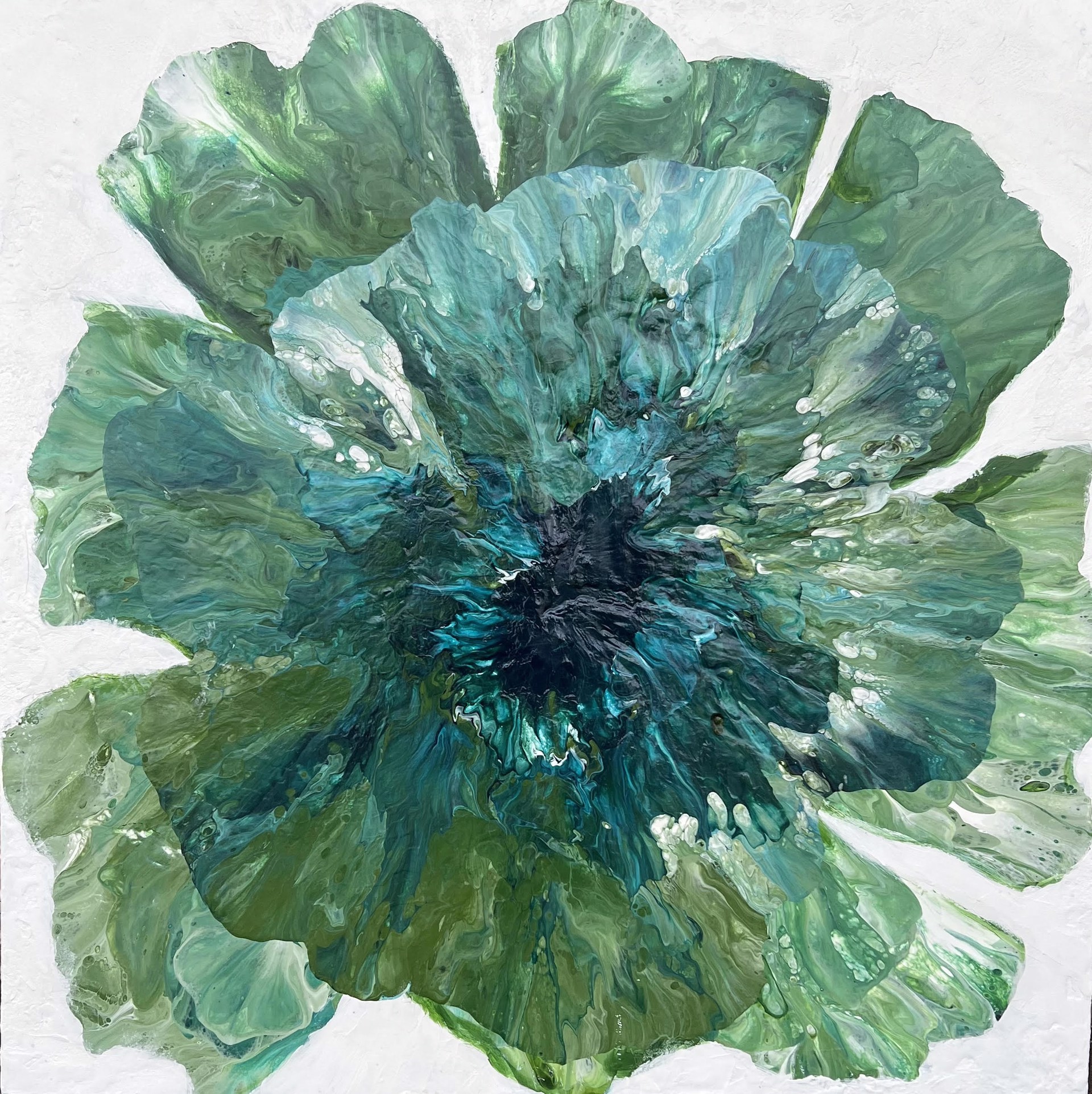 Green Fluid Floral by Debbie Dannheisser