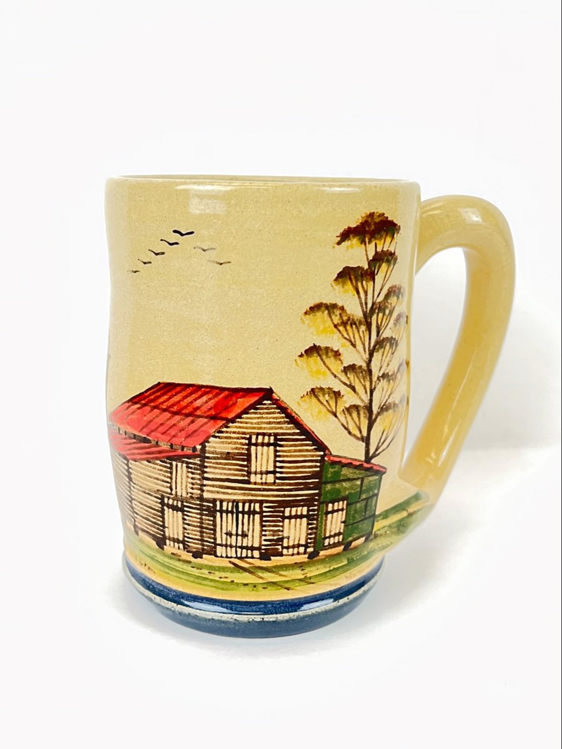 Painted Green/Brown Mug by Winton & Rosa Eugene