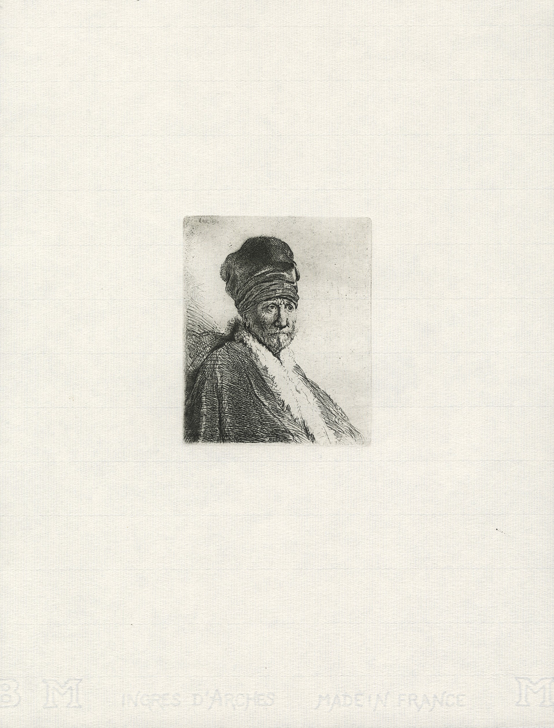 Bust of a Man Wearing a High Cap by Rembrandt van Rijn
