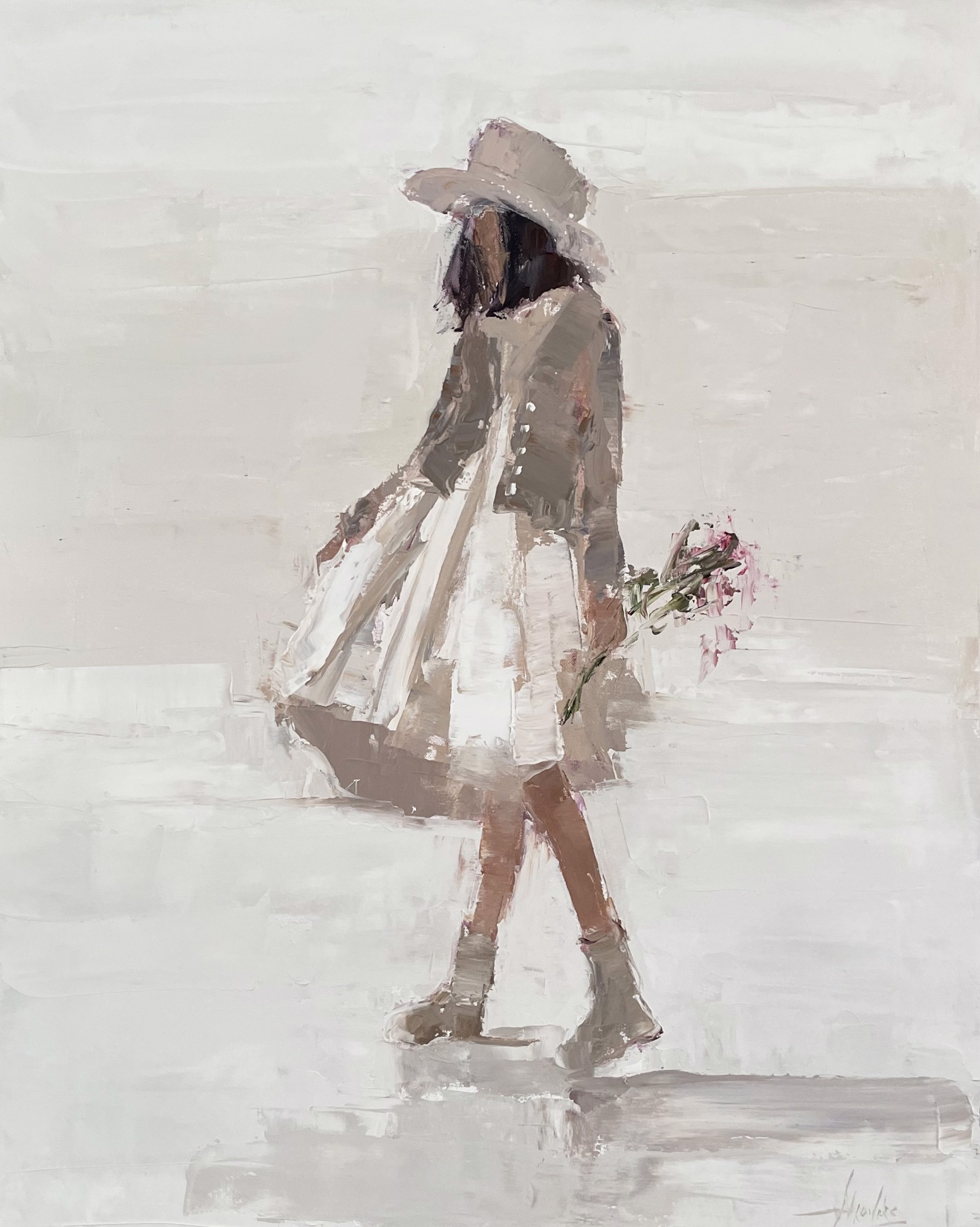 Girl In Winter Whites by Barbara Flowers
