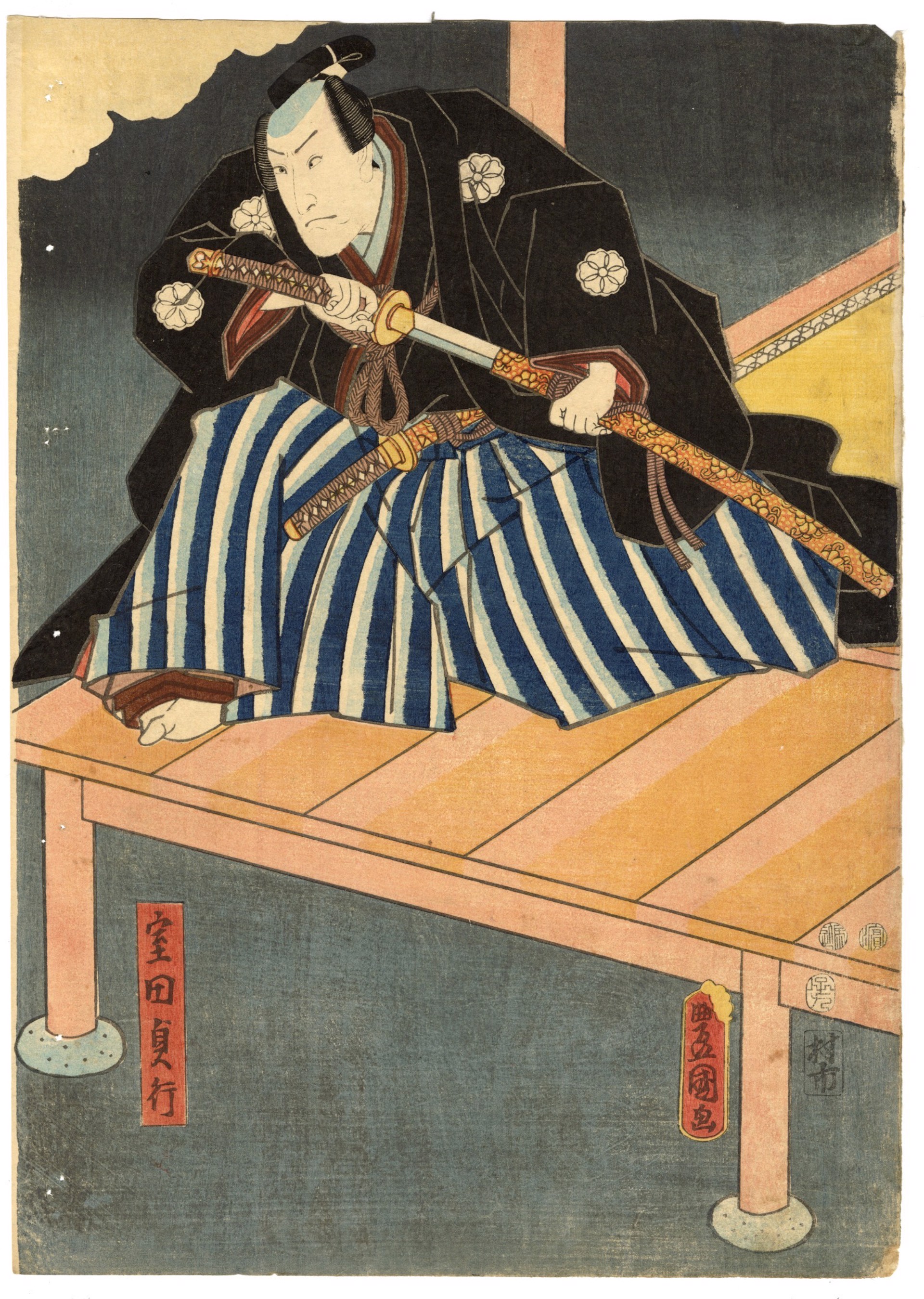Kabuki Play " Otogi Banashi Hataka no Imaori" by Kunisada