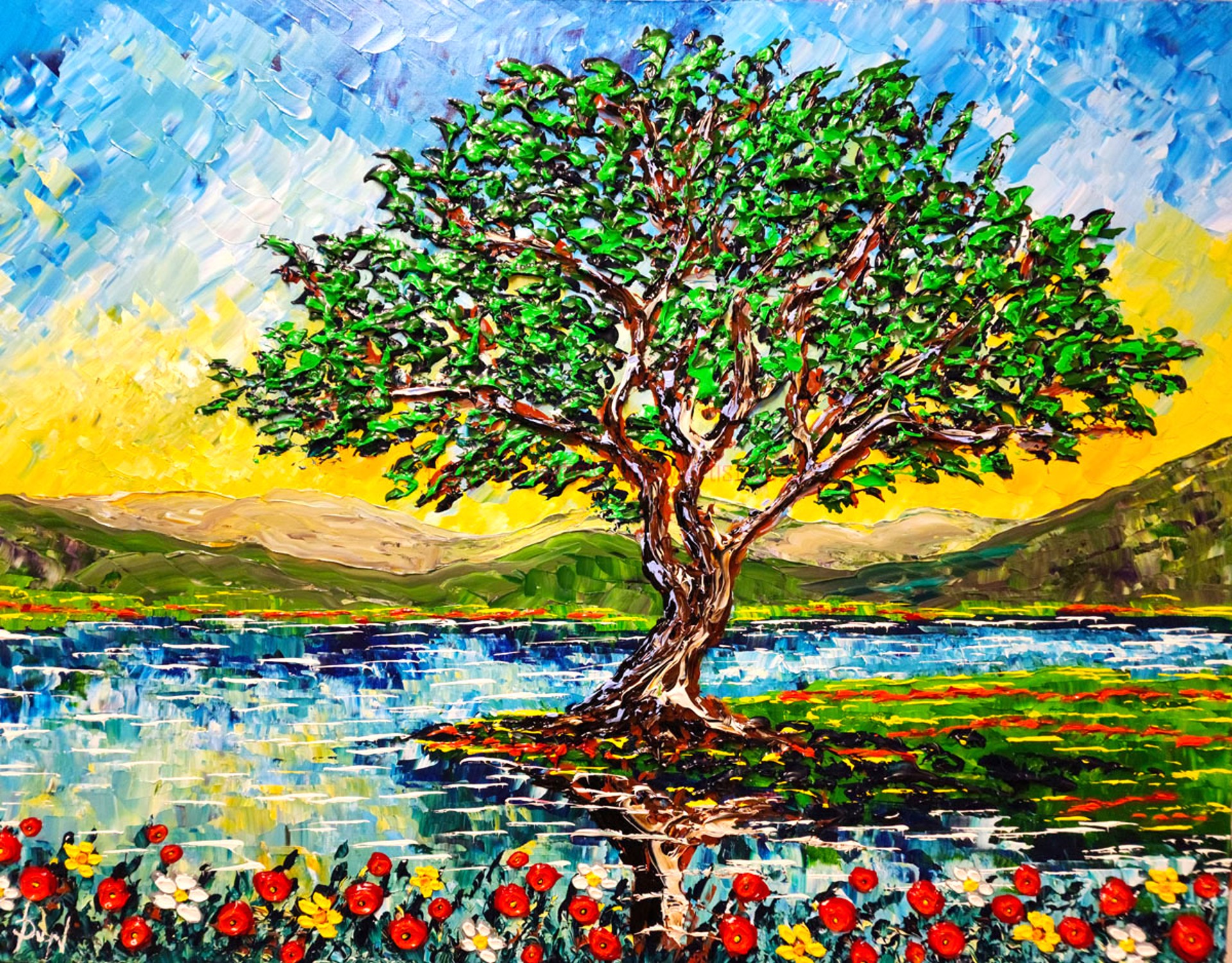 Oak Tree of Bright Reflection, 2022, 36x48 by Isabelle Dupuy