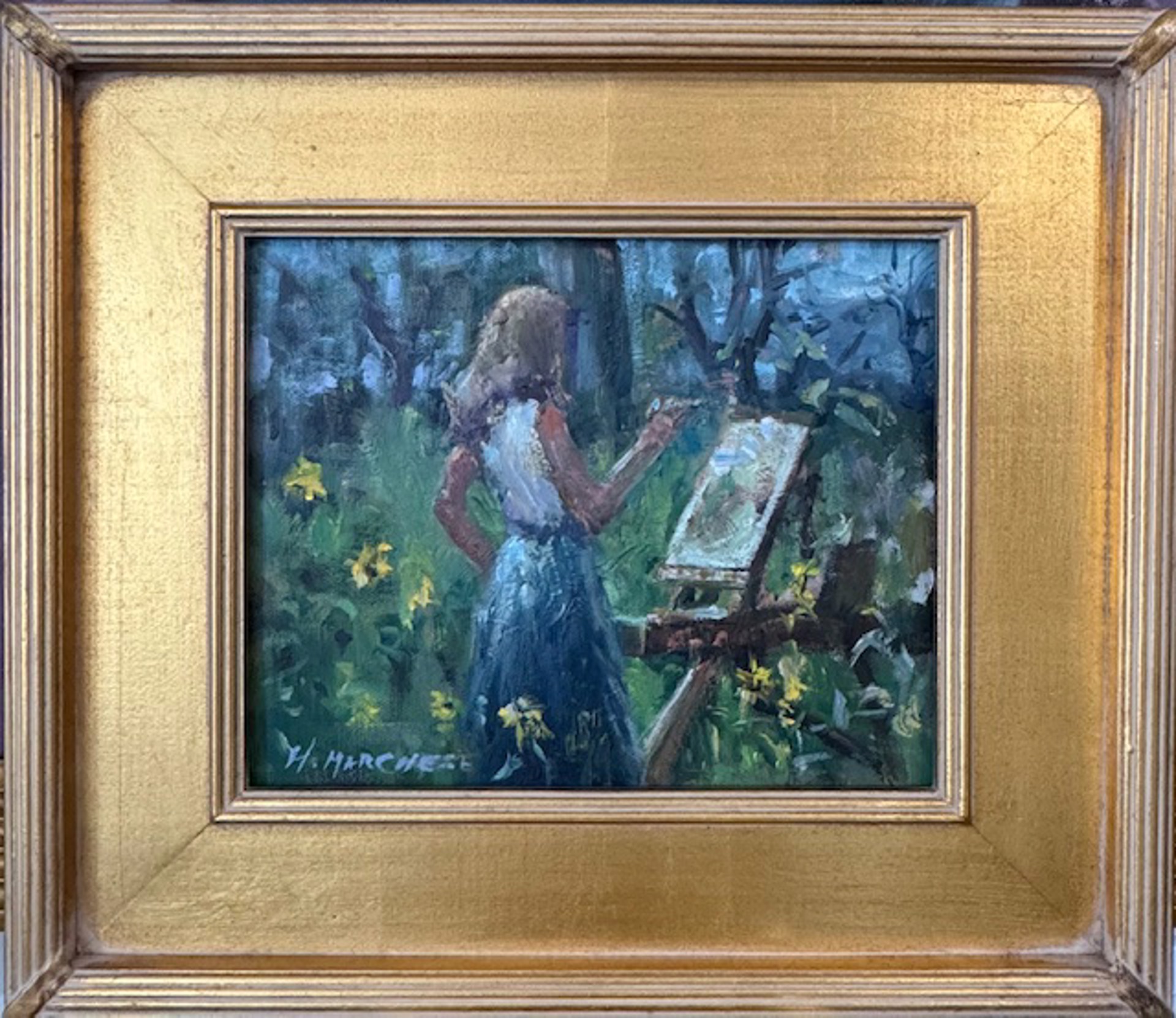 Young Woman Plein Air Painting by Howard Marchese