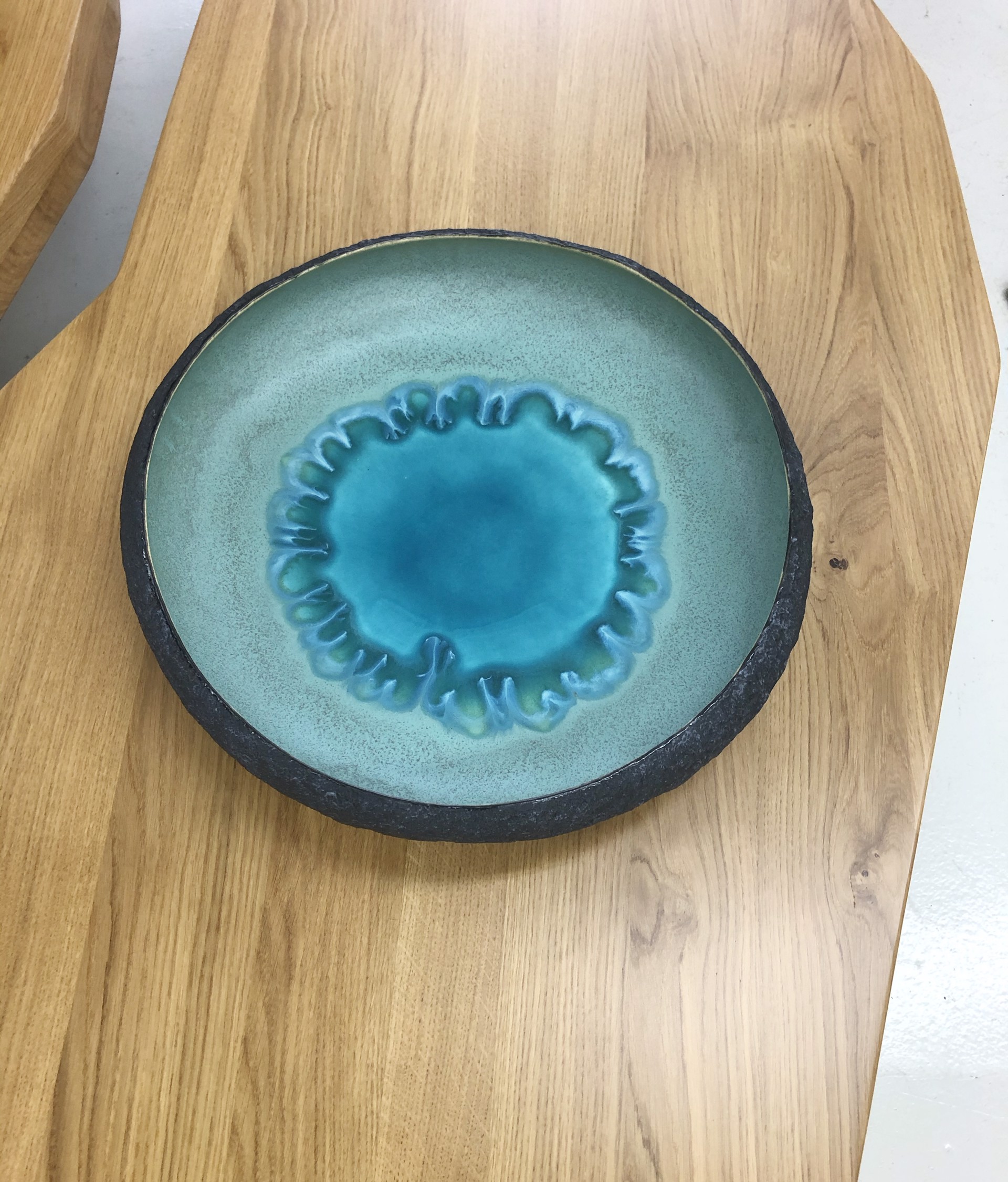 Centerpiece with turquoise glaze by Cristina Salusti