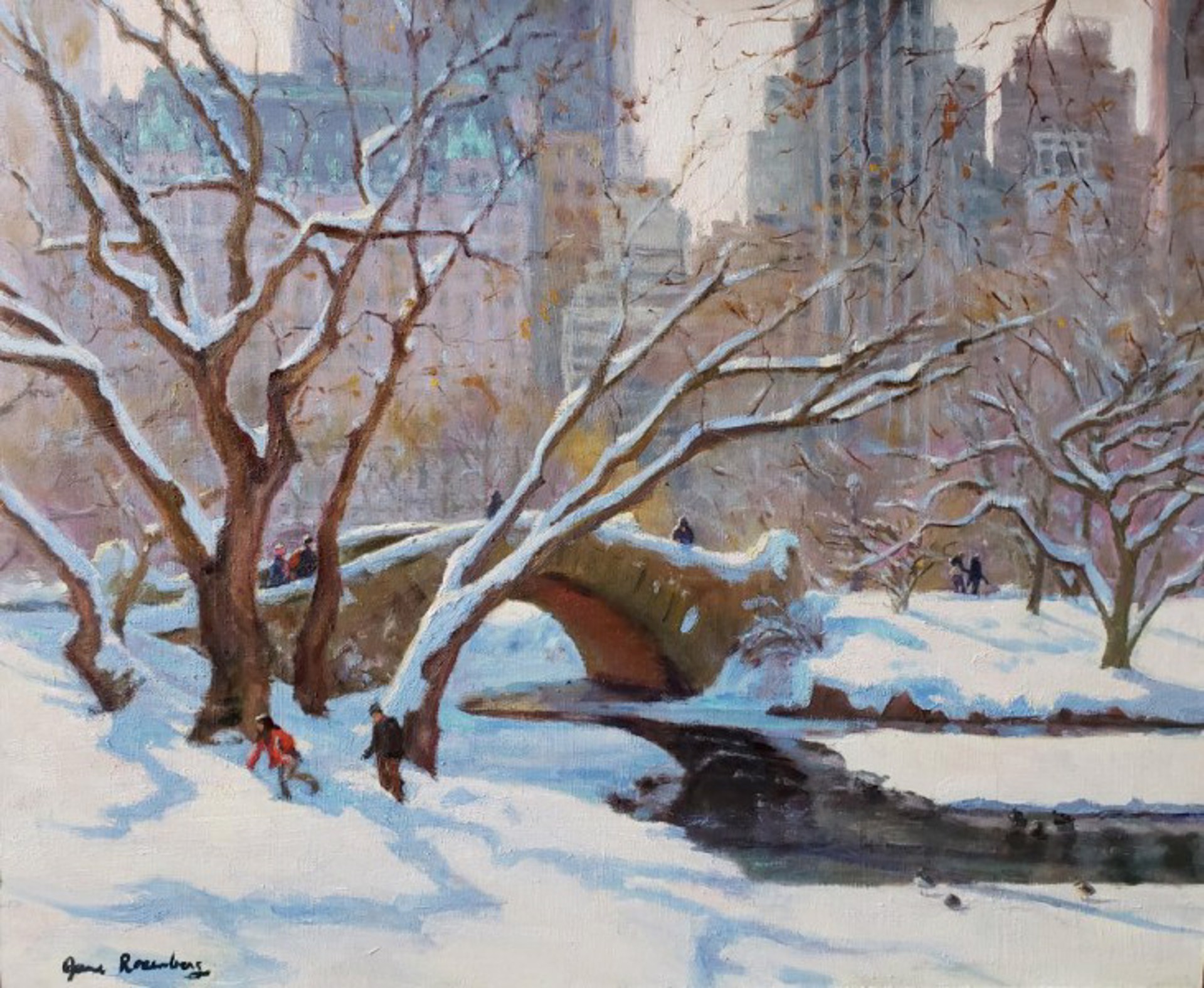 Central Park Snow at Gapstow Bridge by Jane Rosenberg
