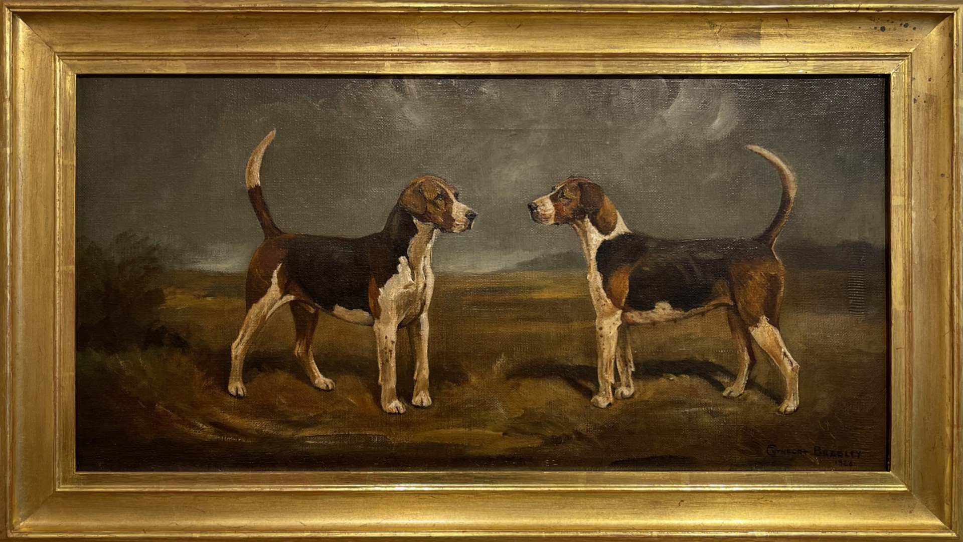 Foxhounds on a Landscape by Cuthbert Bradley