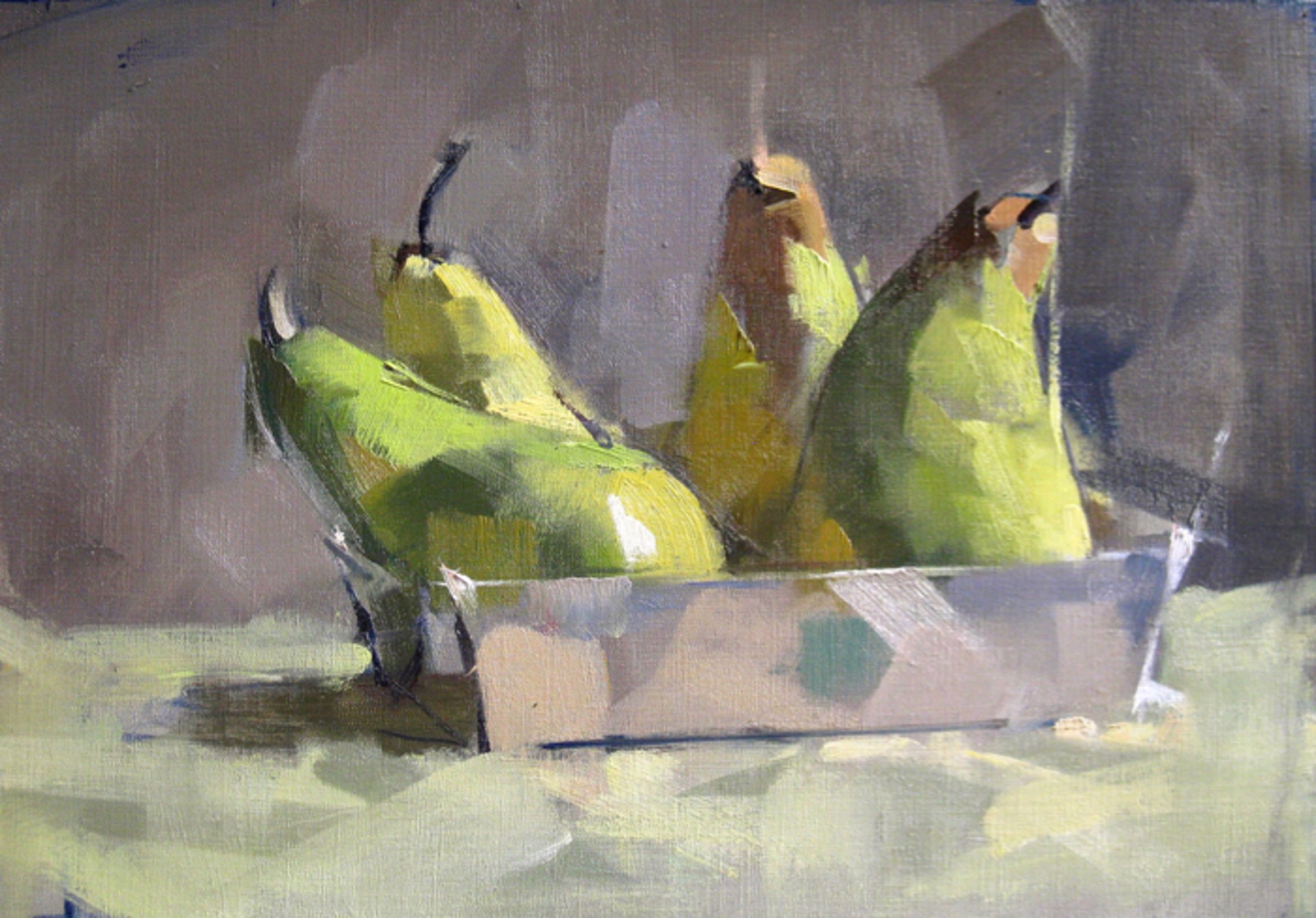 Pears On Green by Maggie Siner