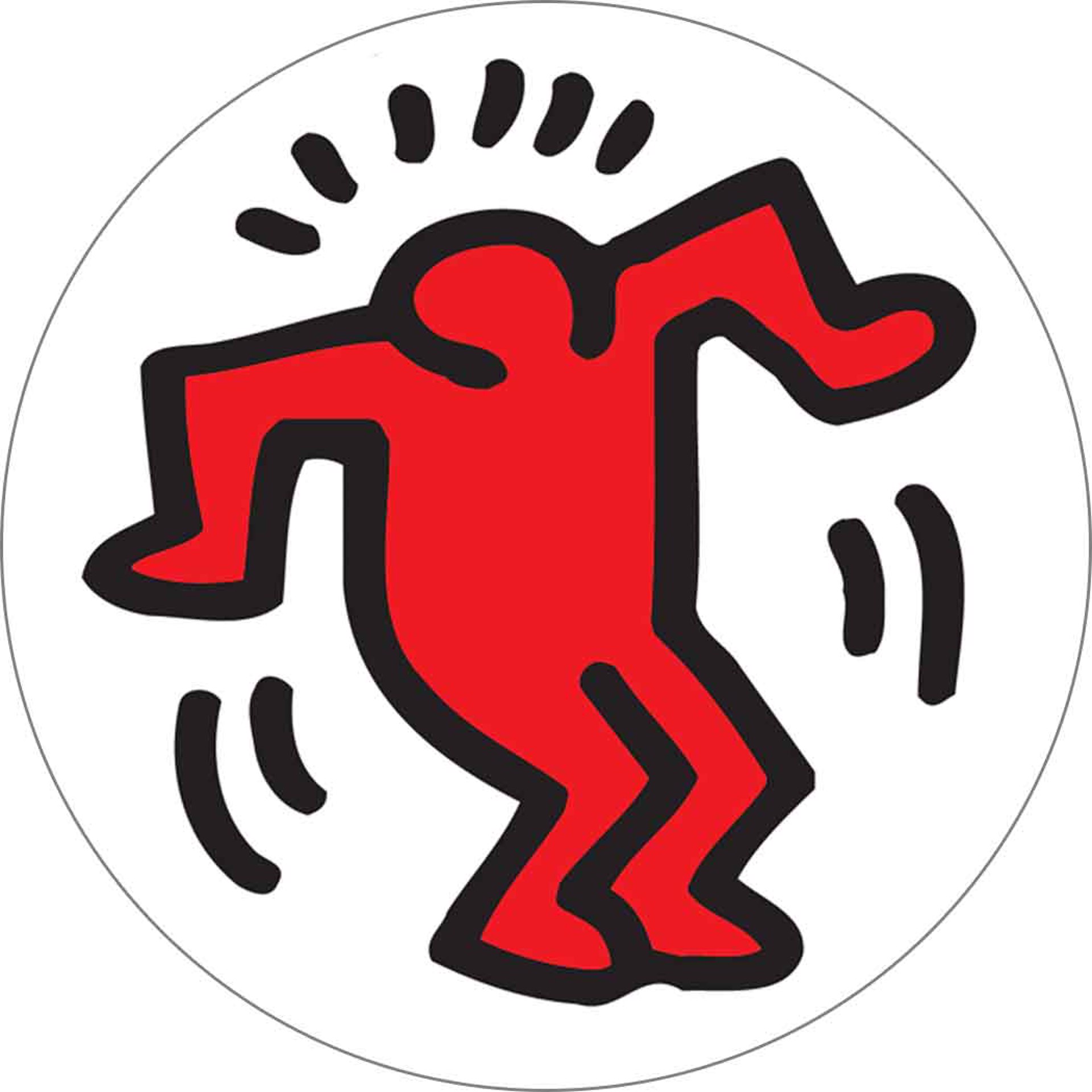 Dancing Figure Round Magnet by Keith Haring