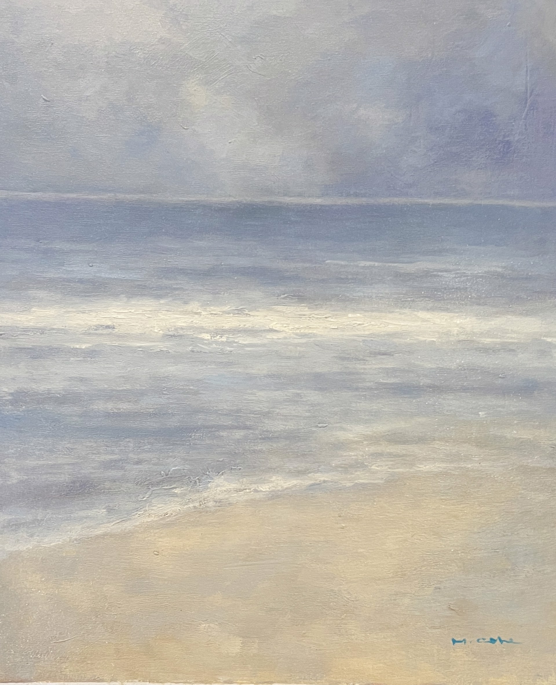 BEACH  IN GRAY AND CREAM by H COLE