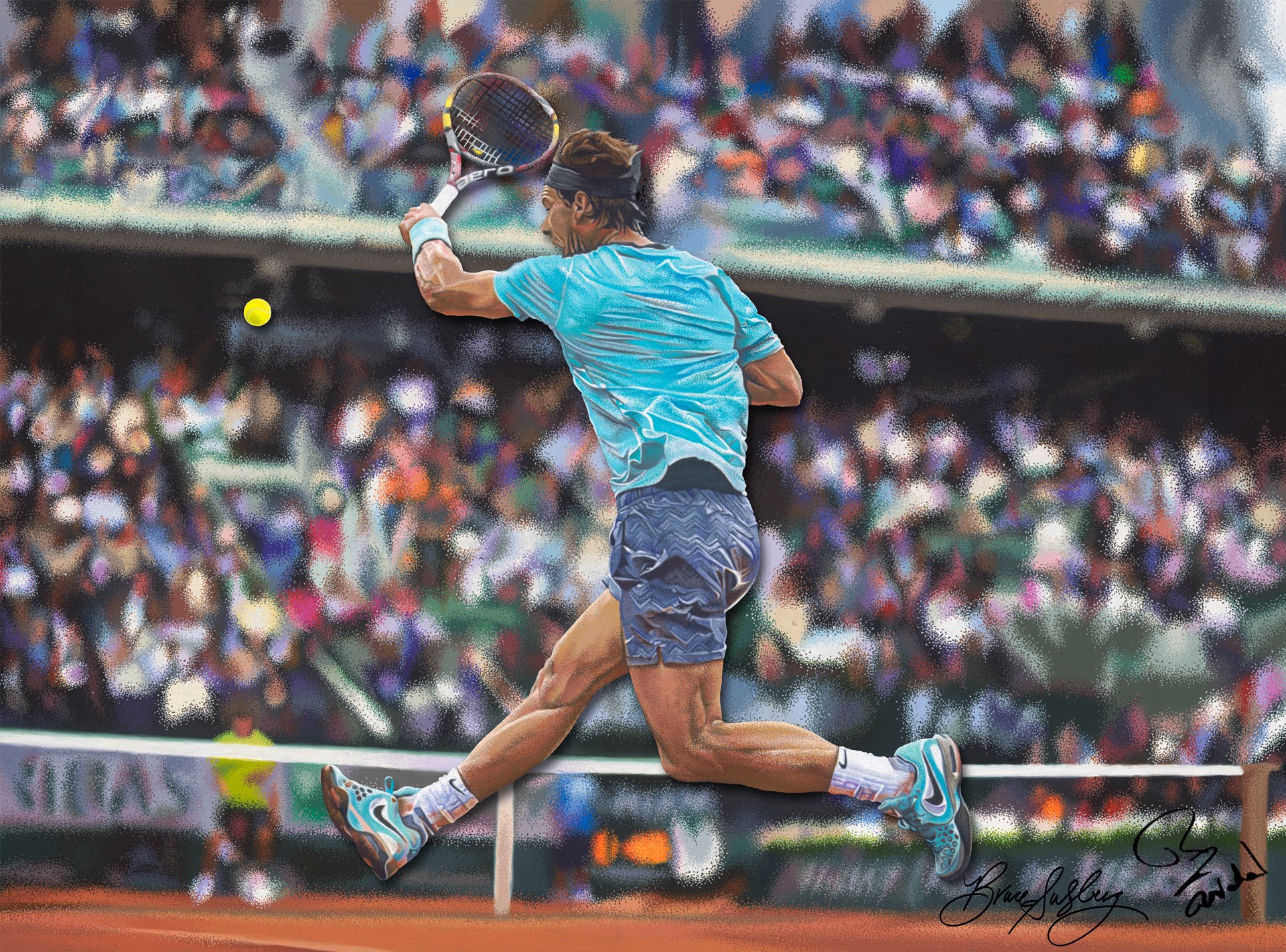 Rafa at Roland Garro.  Limited Editions by Bruce Sulzberg