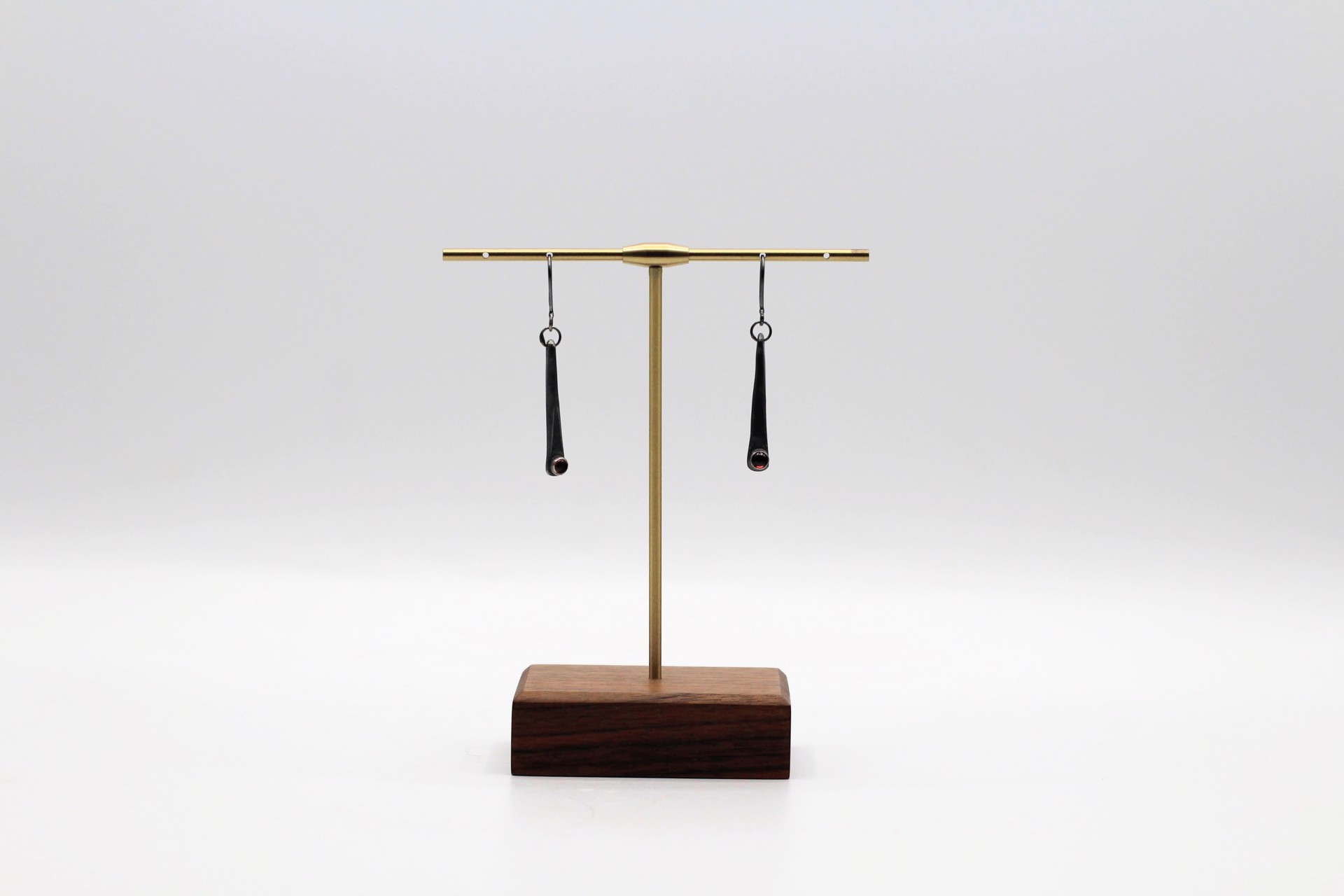 Hammered Wedges with Garnets  Earrings by Beth Aimee