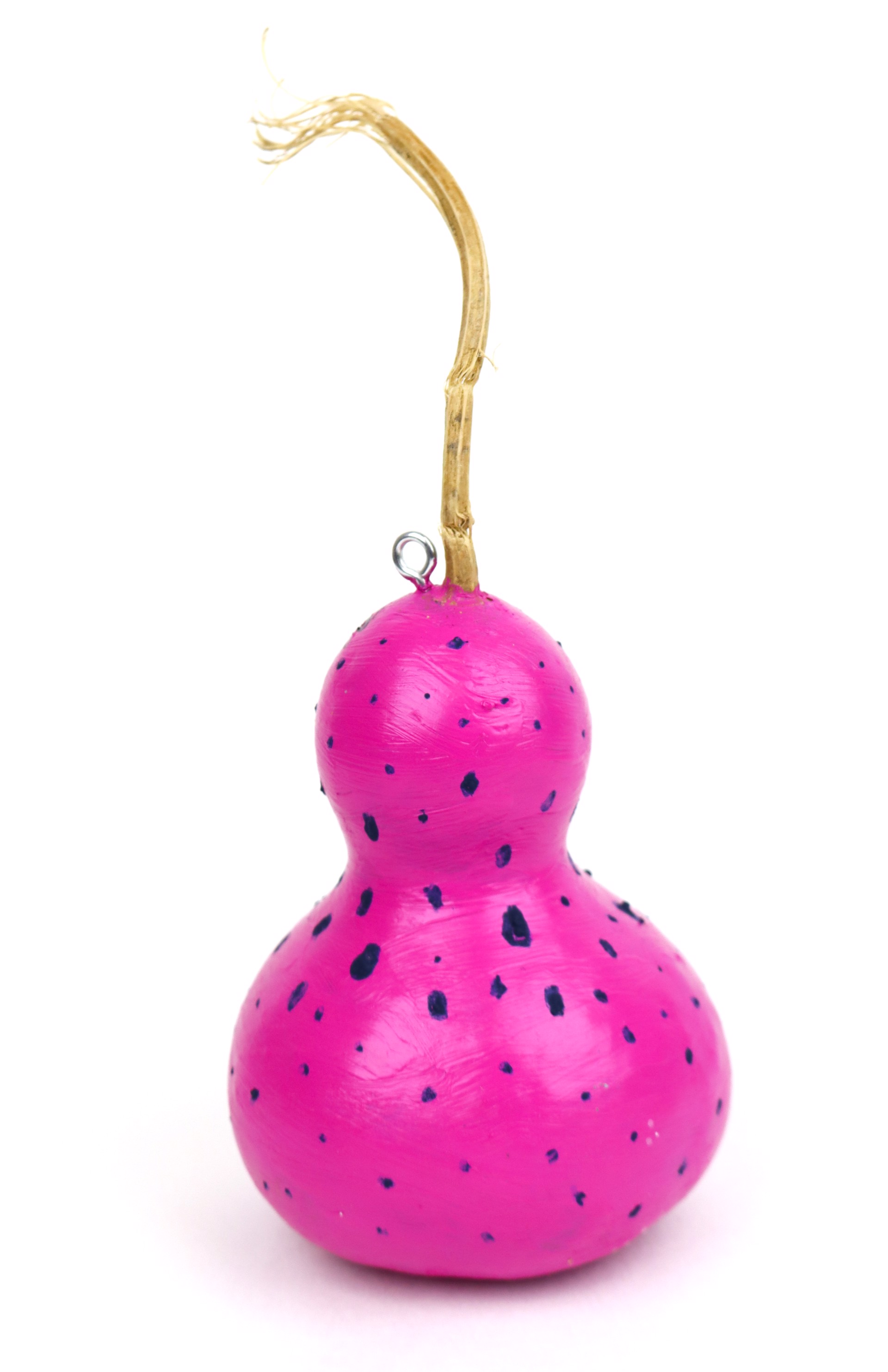 Pink and Polka Dots (gourd ornament) by Joel Martinez